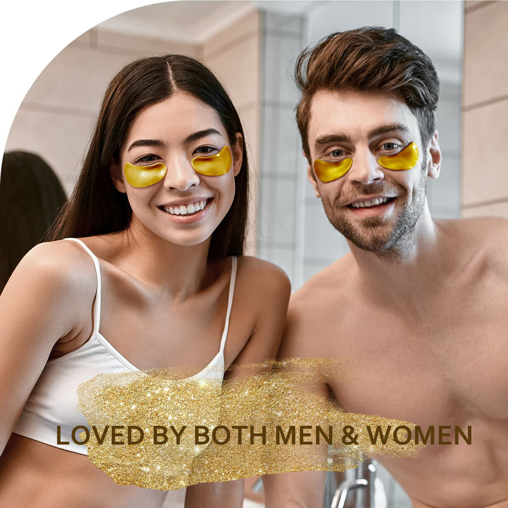 Taimand Under Eye Patches (30 Pairs), 24K Gold Under Eye Mask for Puffy Eyes, Dark Circles,Bags and Wrinkles with Collagen