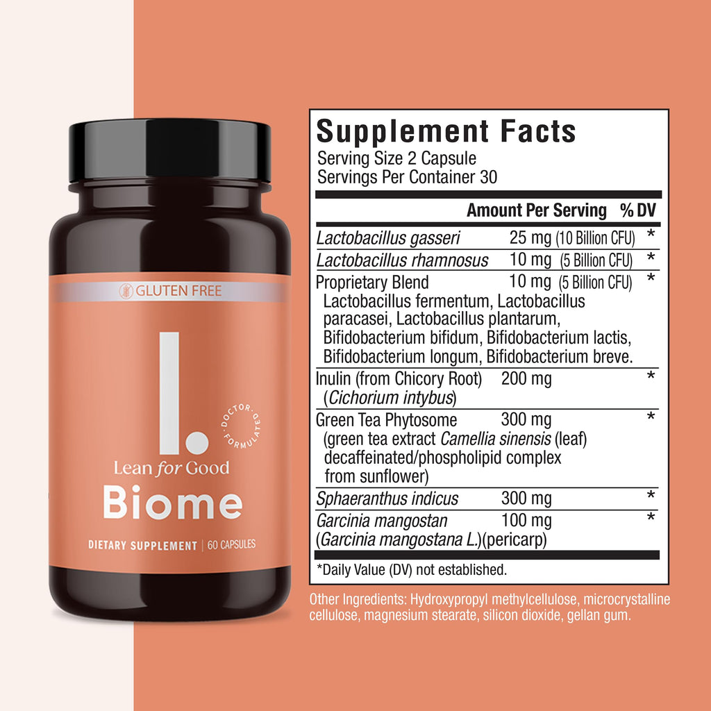 LEANFORGOOD Biome, 9-Strain Probiotic Formula, Supports a Balanced Gut Microbiome, Powerful Gut Probiotics