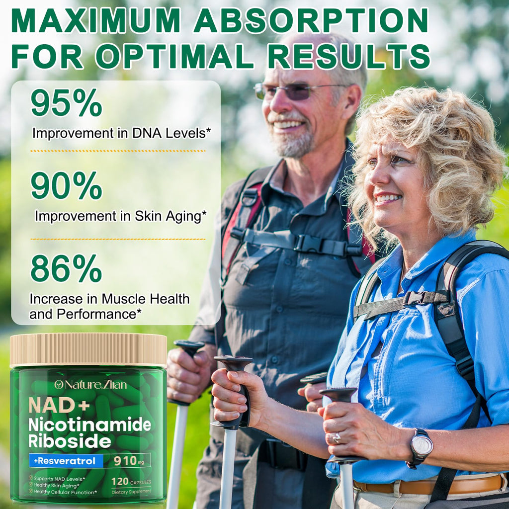 O NATURE . ZIRAN NAD Supplement - NAD+ Nicotinamide Riboside 910 Mg Supplement for Women & Men, Liposomal Nicotinamide Riboside with Resveratrol, for Focus, Boost - 120 Capsules O NATURE . ZIRAN Au supplements