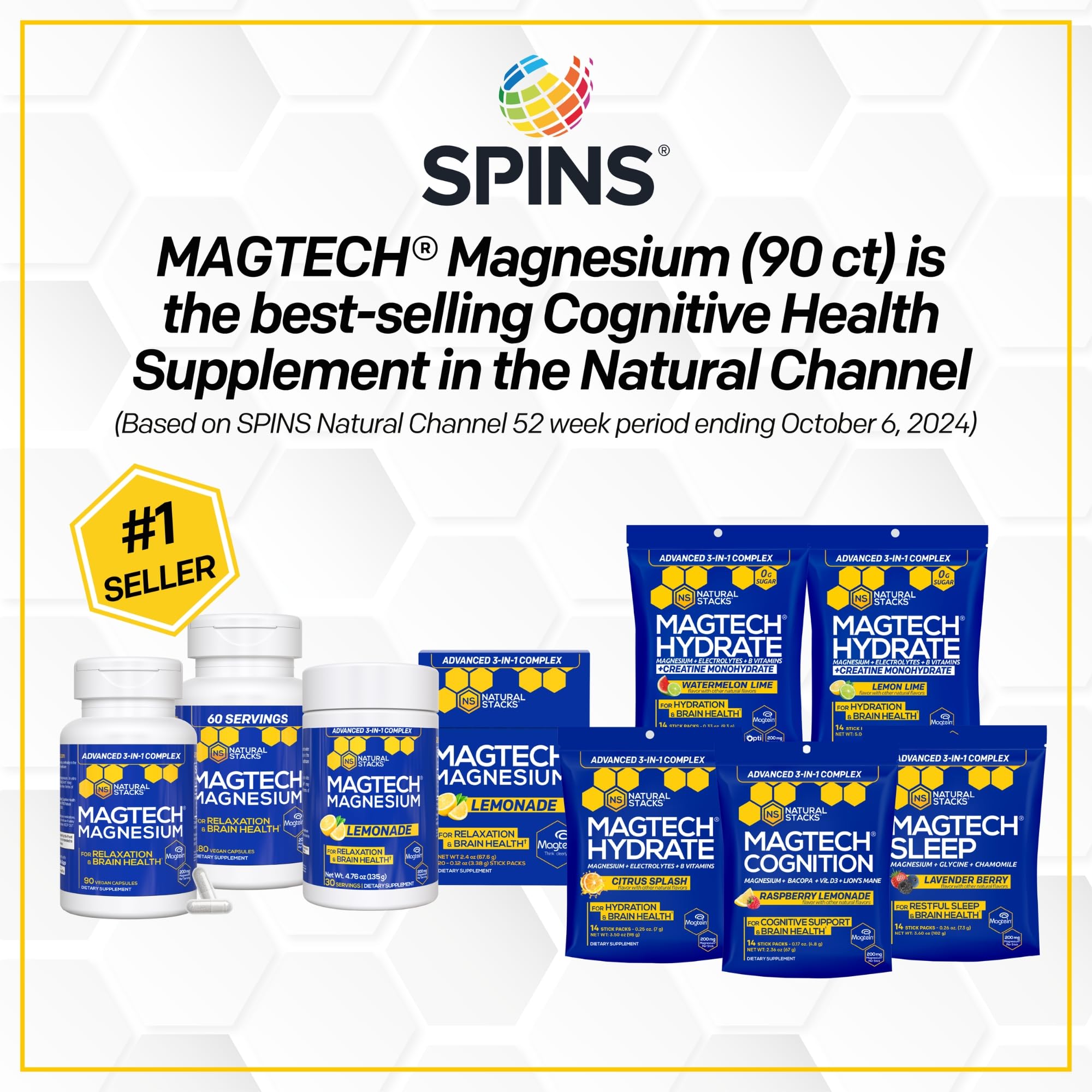 Magtein Magnesium L-Threonate, Glycinate & Taurate – 200mg Chelated Magnesium Complex – MagTech Magnesium Supplement for Relaxation & Brain Health – 90 Capsules NATURAL STACKS Au supplements