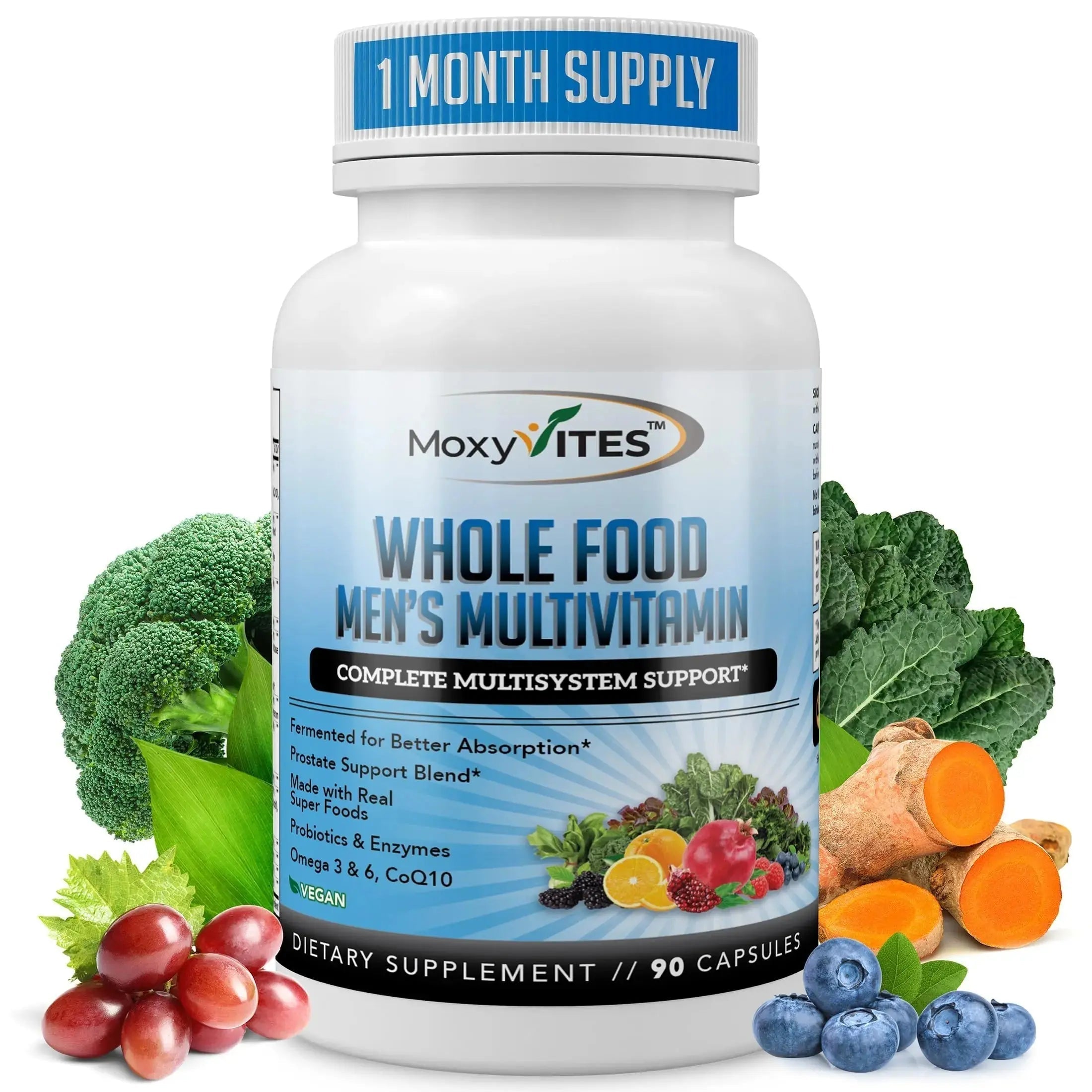 Methylated Mens Multivitamins - Daily Mens Vitamins with 44 Organic Whole Food - Multivitamin for Men with Iron & Fermented Nutrients MoxyVites Au supplements