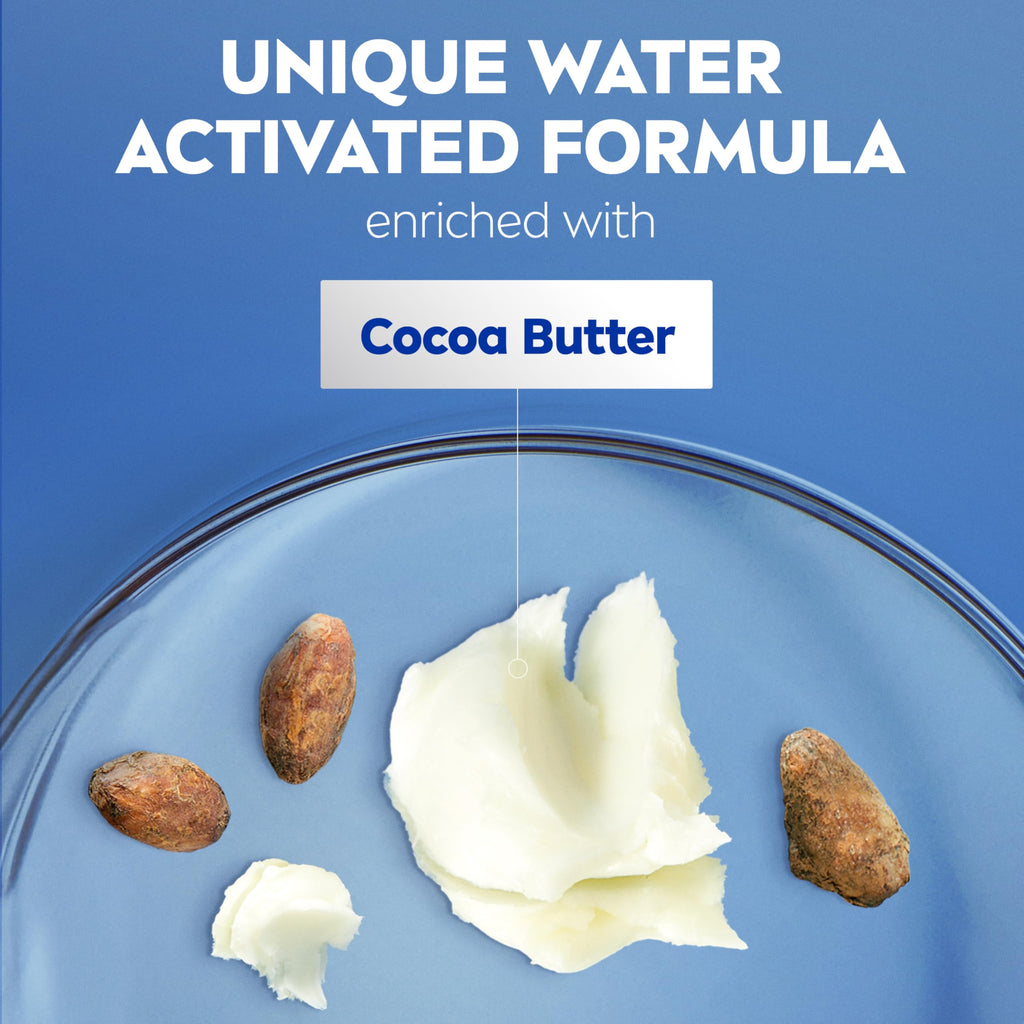 NIVEA Cocoa Butter In Shower Lotion, Water Activated In Shower Moisturizer for Dry Skin to Very Dry Skin, 13.5 FL OZ Bottle