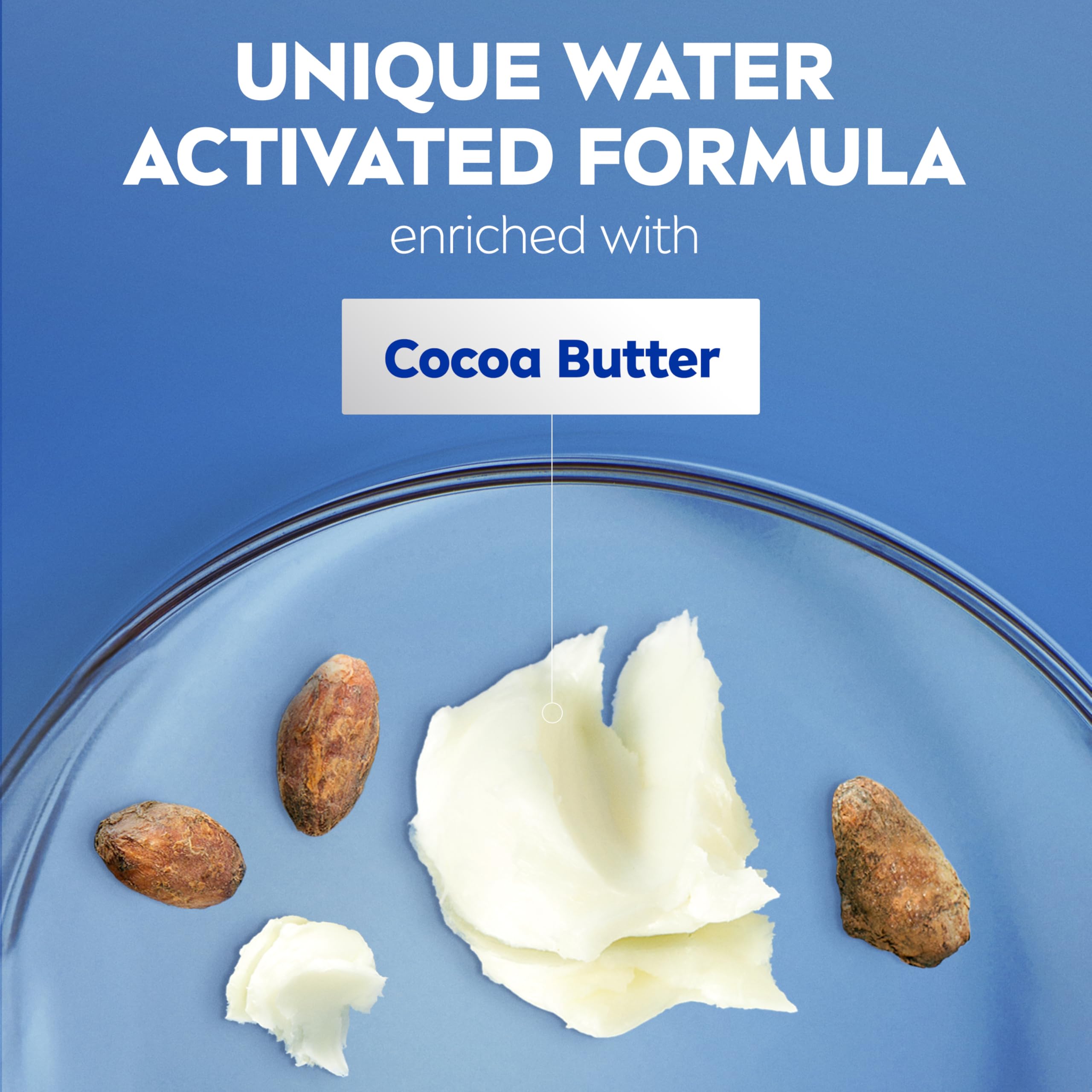 NIVEA Cocoa Butter In Shower Lotion, Water Activated In Shower Moisturizer for Dry Skin to Very Dry Skin, 13.5 FL OZ Bottle