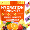 Venture Pal 2-in-1 Hydration + Immune Electrolytes Powder Packets with 7 Electrolytes & 6 Vitamins, Elderberry, Turmeric, Echinacea | Liquid Daily IV Drink Mix