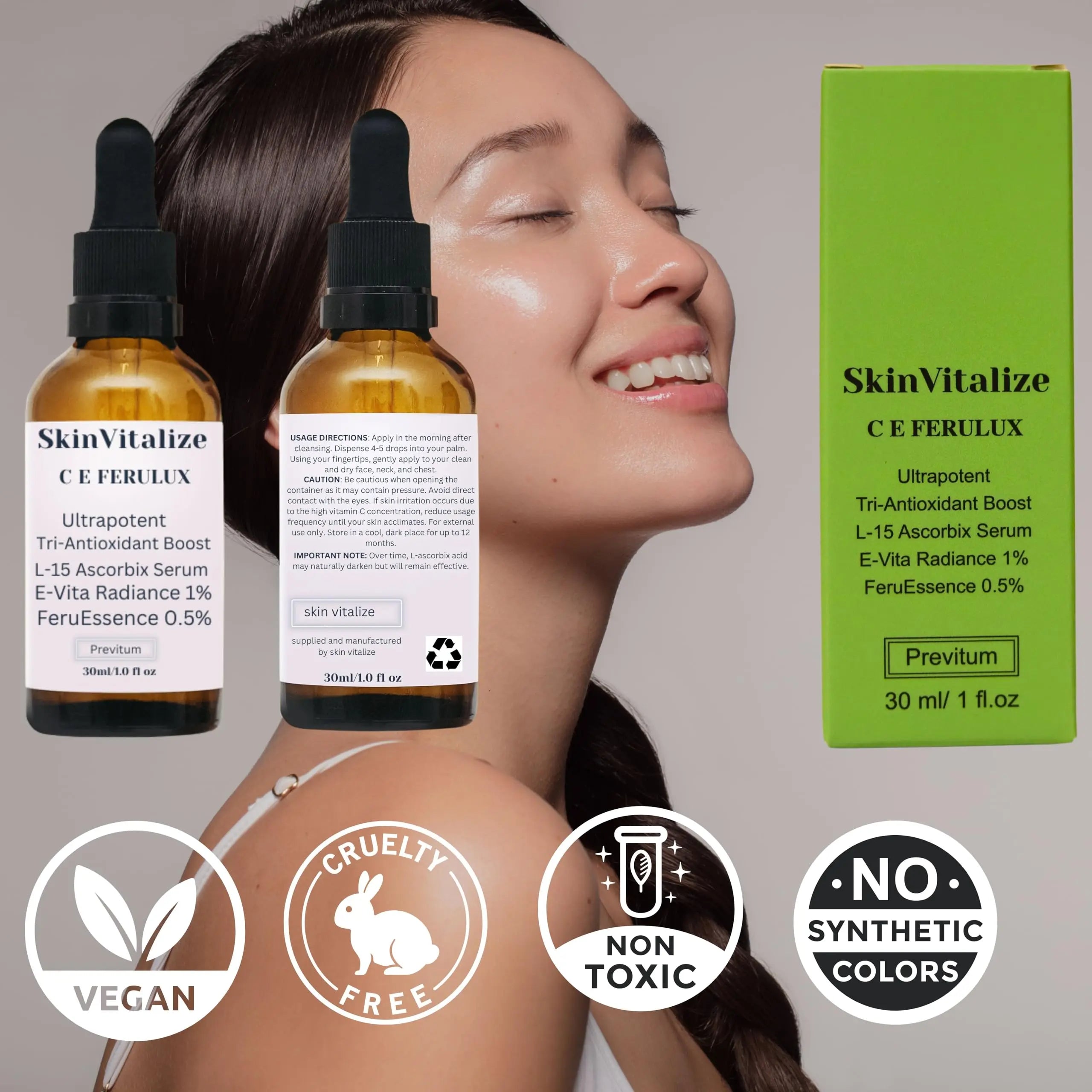 SkinVitalize C E ferulux Vitamin C Serum - 30ml: Advanced Formula for Fighting with Wrinkles Msupps.com Au supplements