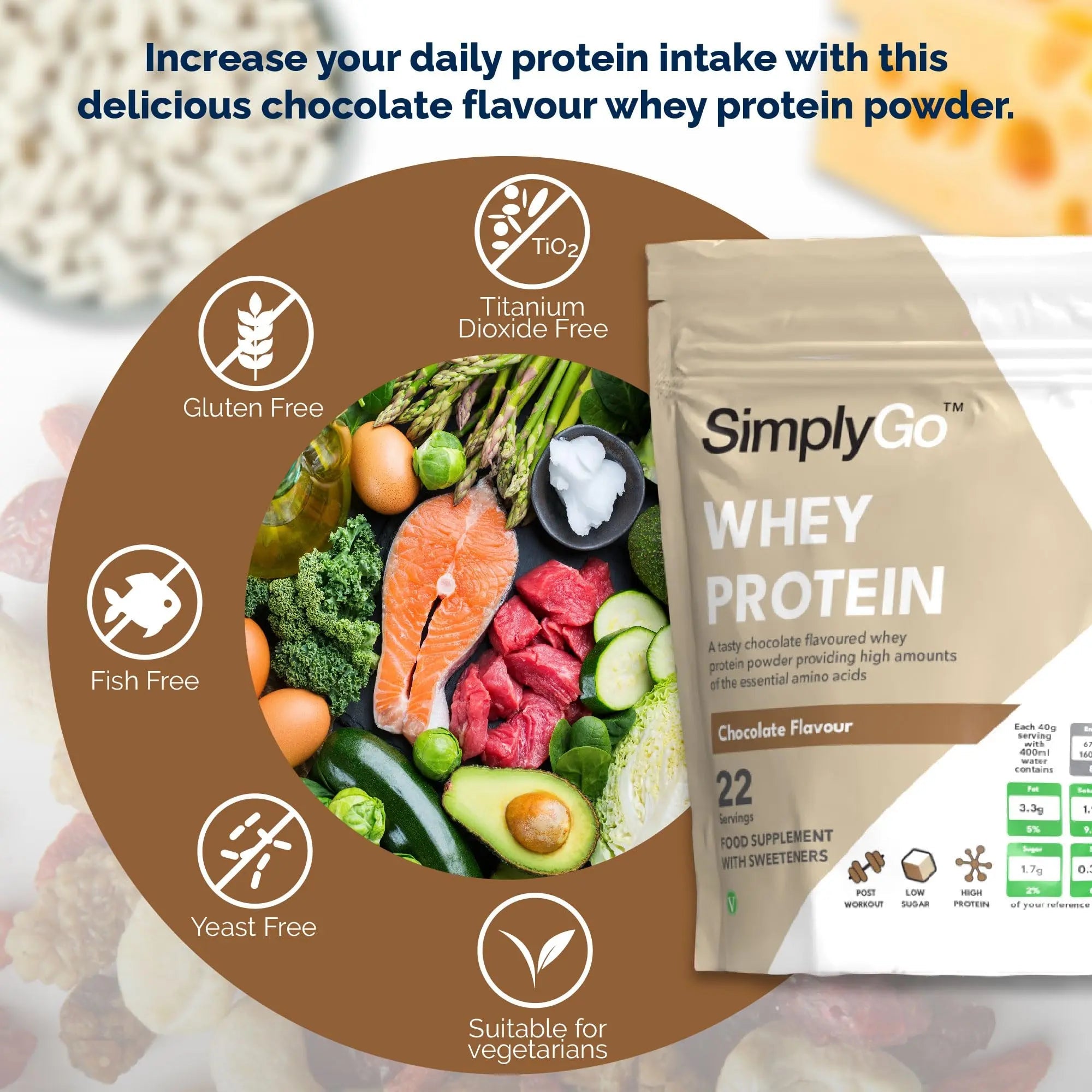 SimplyGo Whey Protein 900g Chocolate Flavour Simply Supplements Au supplements