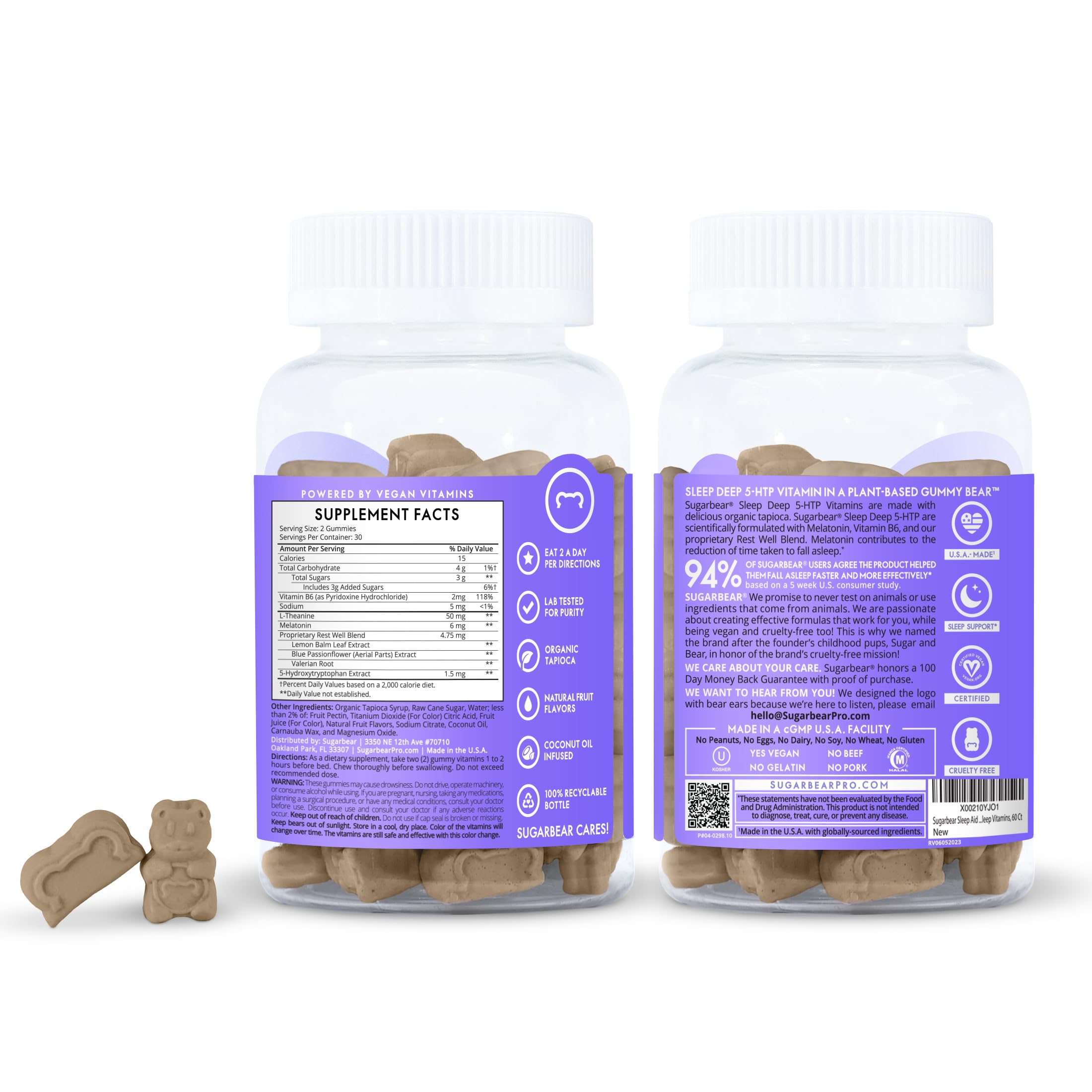 Sugarbear Sleep Aid Gummies for Adults with Melatonin 6mg, Magnesium SugarBearHair Au supplements