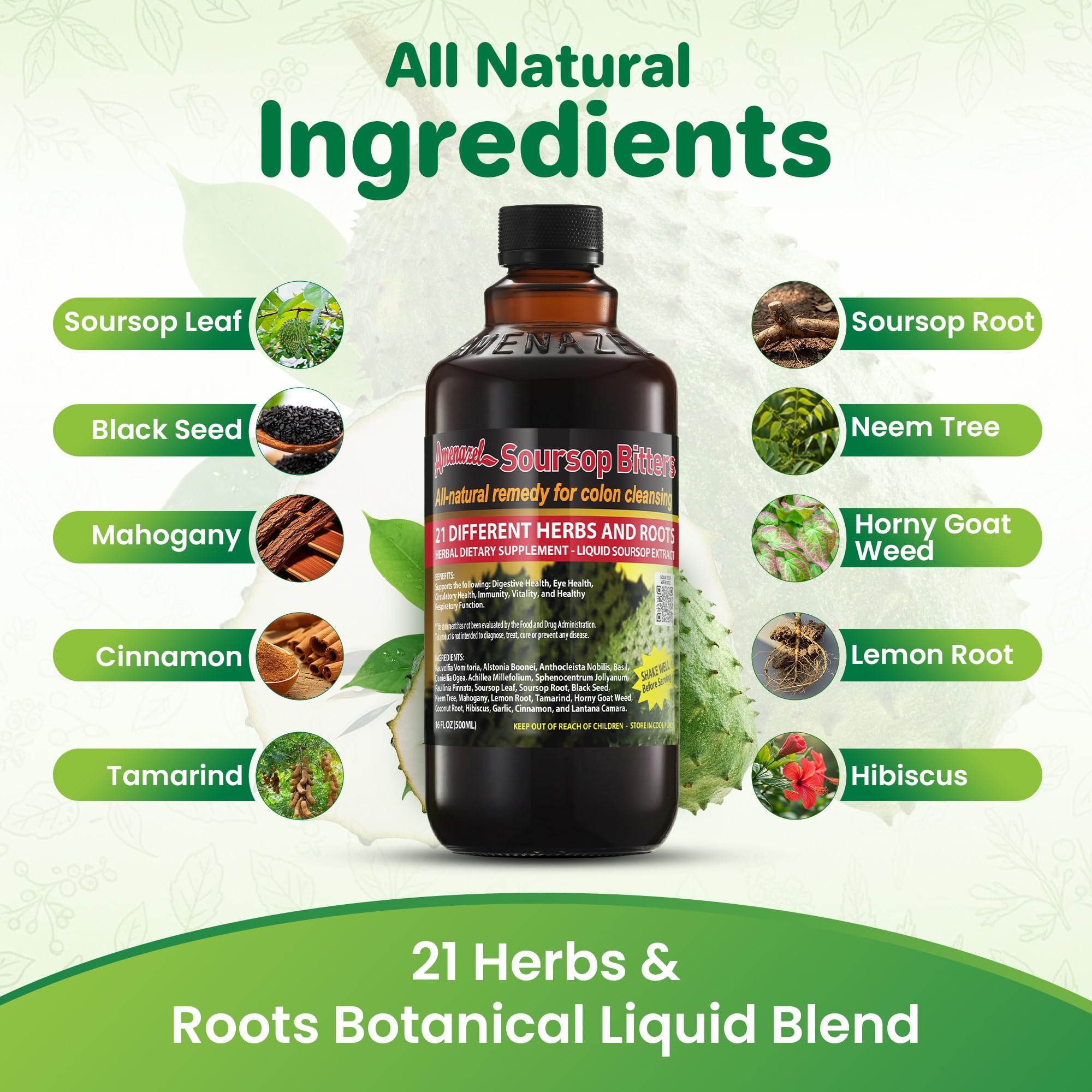 Amenazel Organic Soursop Bitters, 16 fl oz