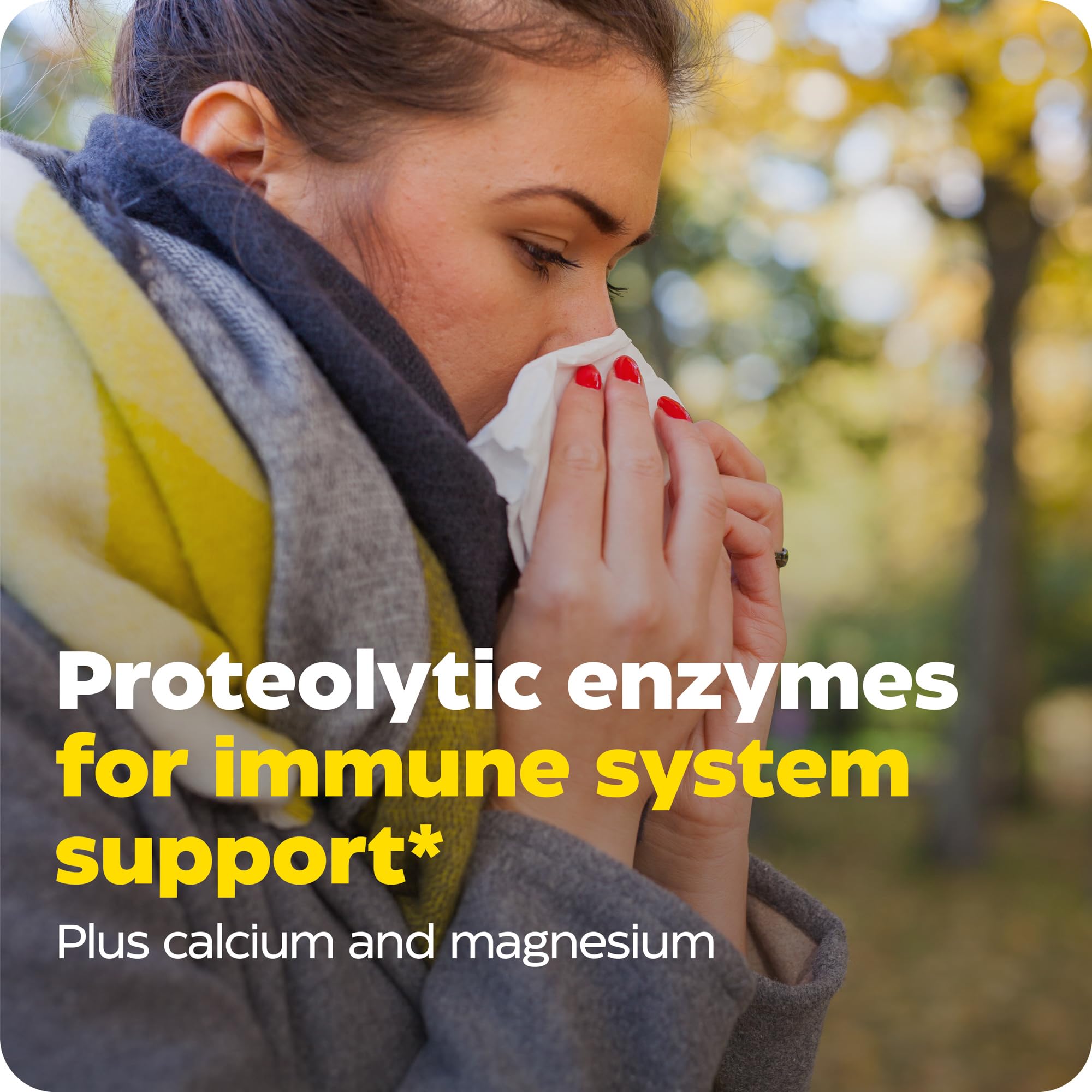 Enzymedica Immune Defense Regular Strength Caps - Proteolytic Enzyme Supplement for Men & Women, Immune Health Support Supplement with Protease, Catalase