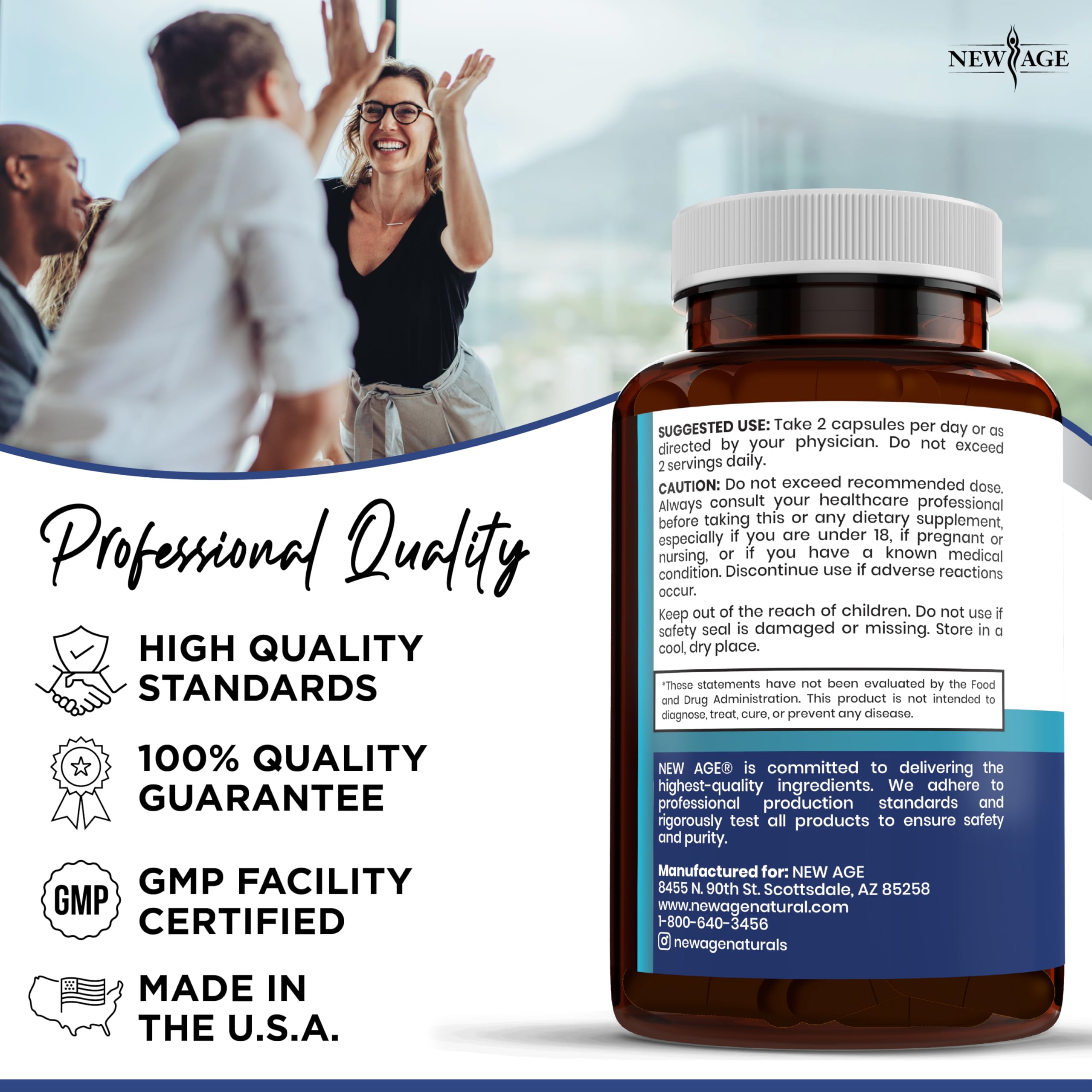 NEW AGE Pro Optimize Probiotics for Women, Menopause, Digestive Health - Support for Bloating, Hot Flashes, Joint Support, Night Sweats