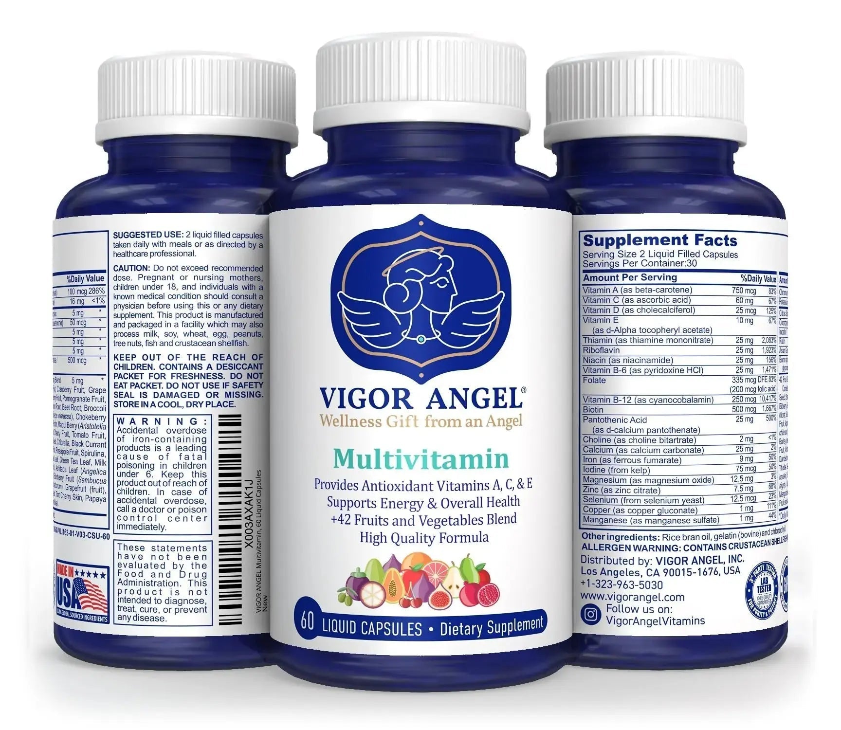 VIGOR ANGEL Multivitamin, 60 Liquid Capsules VIGOR ANGEL Au supplements