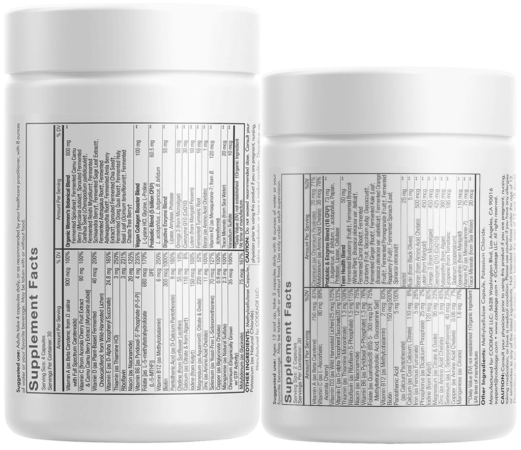 Codeage Immune Support Bundle Multivitamin for Women + Multivitamin for Teens Codeage Au supplements