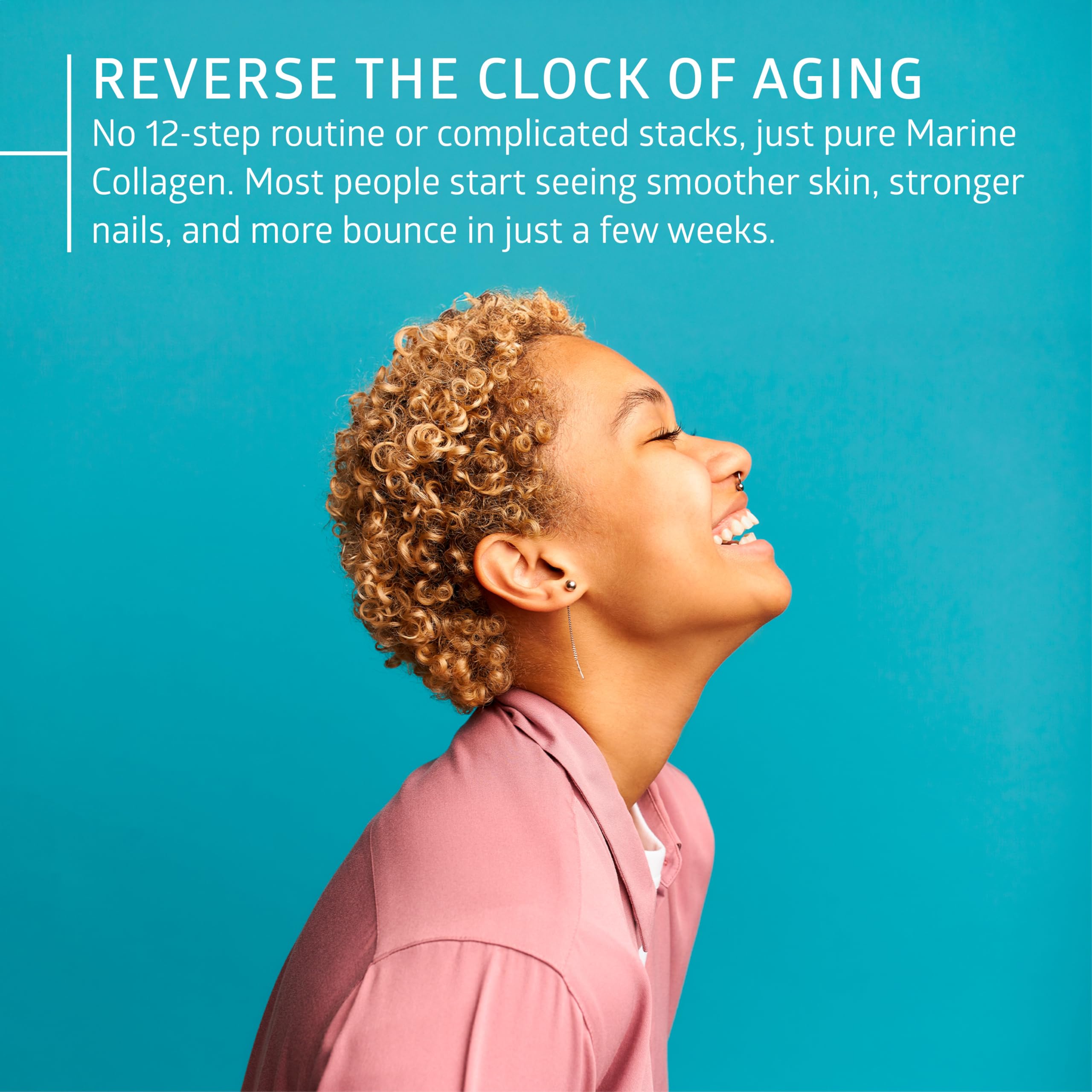 Hydrolyzed Marine Collagen with Hyaluronic Acid, Vitamin C, Theaflavin and Copper, Collagen Supplement for Women and Men for Radiant Skin, Hair & Nails,