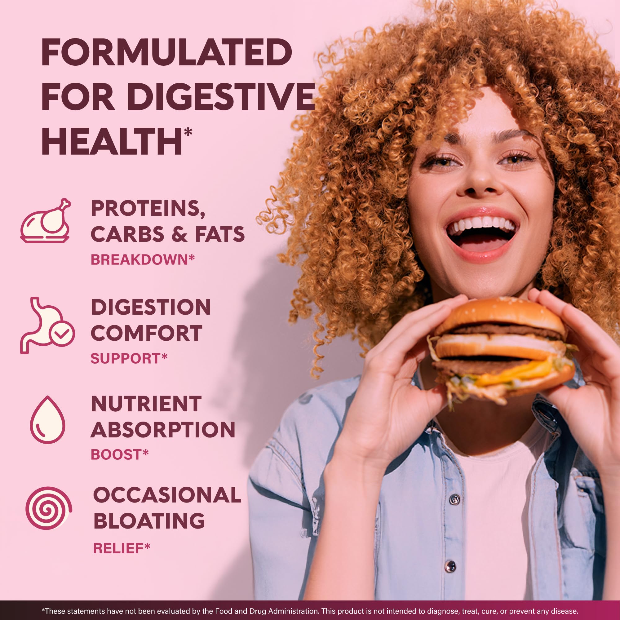Digestive Enzymes for Women - Multi Digestive Enzymes | Papaya | Bromelain | Probiotic & Prebiotics - Gut & Digestion Support, Bloating Relief - Vegan, Lab Tested