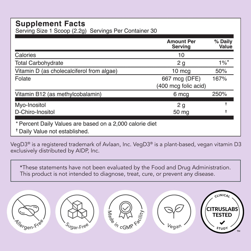 Rael Hormone Balance for Women, Inositol Powder Supplement - Vitamin B8, 40:1 Proven Ratio, Folic Acid for Ovarian Function (30 Servings) Rael Au supplements