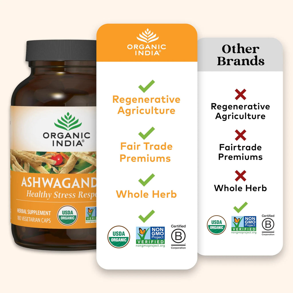 Organic India Ashwagandha Herbal Supplement - Stress Response Support, Vegan, Gluten Organic India Au supplements