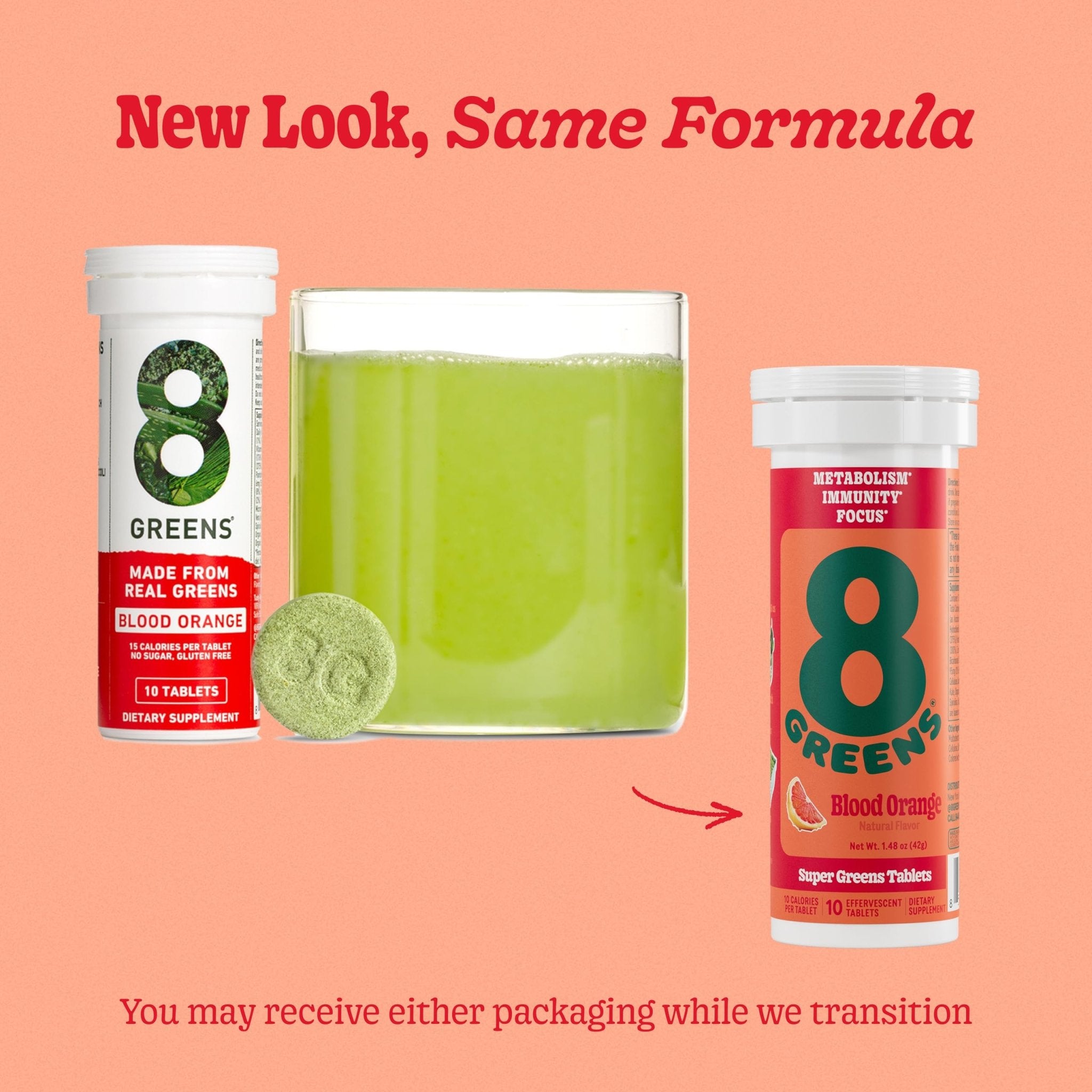 8Greens Supergreens Tablets | Super Greens Powder Superfood Tablet, Metabolism Immunity & Focus, Daily Greens Effervescent Tablets, Organic: Aloe Vera, Spirulina, Chlorella, Blood Orange, 30 Servings - TrustMedUSA