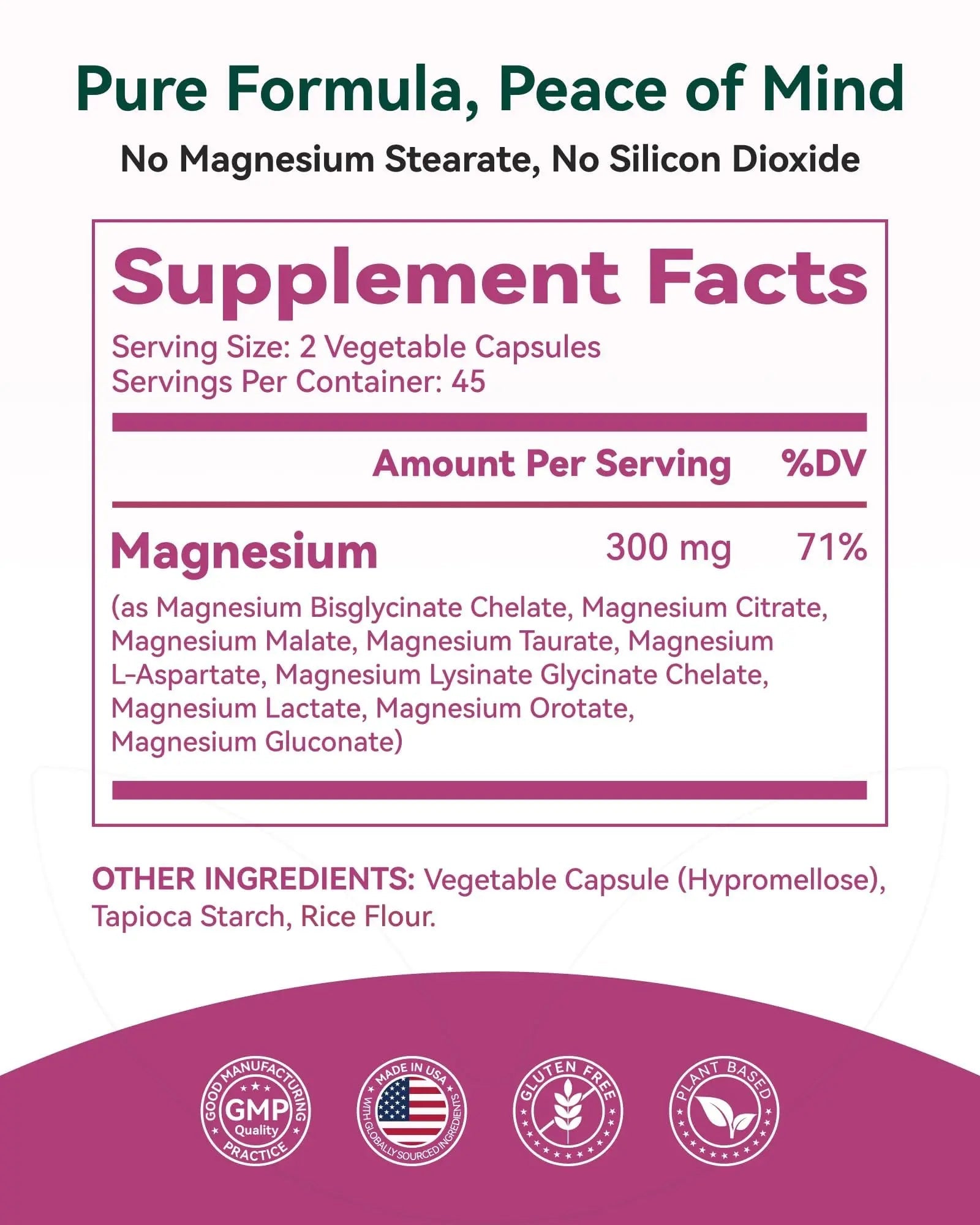 9-in-1 Magnesium Complex, 300mg Magnesium from 9 Organic Forms, Glycinate, Citrate, Malate, High Absorption for Sleep & Relaxation, Energy & Muscle Support, 90 Capsules - TrustMedUSA