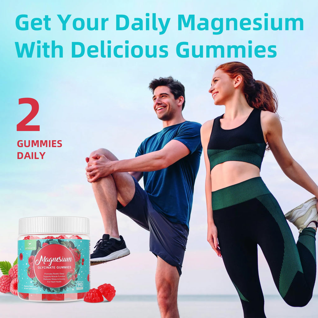 90 Count Magnesium Glycinate Gummies 400 mg - Sugar Free Magnesium Supplement for Adults with Glycinate & Malate, L-Theanine, Ashwagandha, Zinc, Vitamin B6 & D3, Supports Relaxation & Sleep - TrustMedUSA