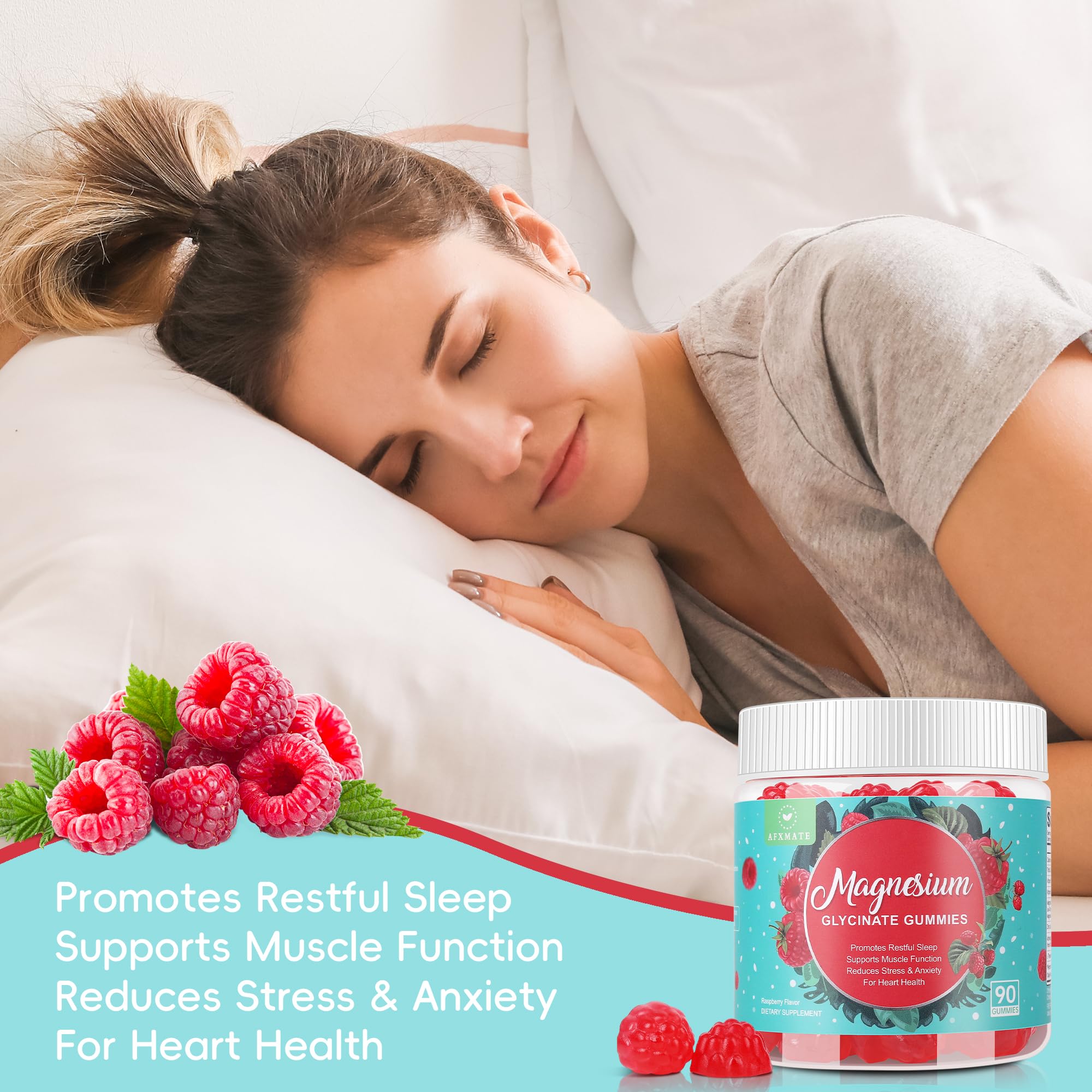 90 Count Magnesium Glycinate Gummies 400 mg - Sugar Free Magnesium Supplement for Adults with Glycinate & Malate, L-Theanine, Ashwagandha, Zinc, Vitamin B6 & D3, Supports Relaxation & Sleep - TrustMedUSA