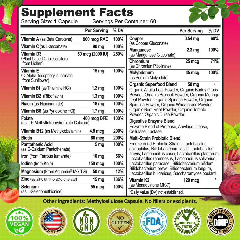 SUPPLEMENTS STUDIO Vegan Bone, Immune, & Energy Support Trio – Whole Food Multivitamin with Iron + Women’s Multivitamin with Iron SUPPLEMENTS STUDIO Au supplements