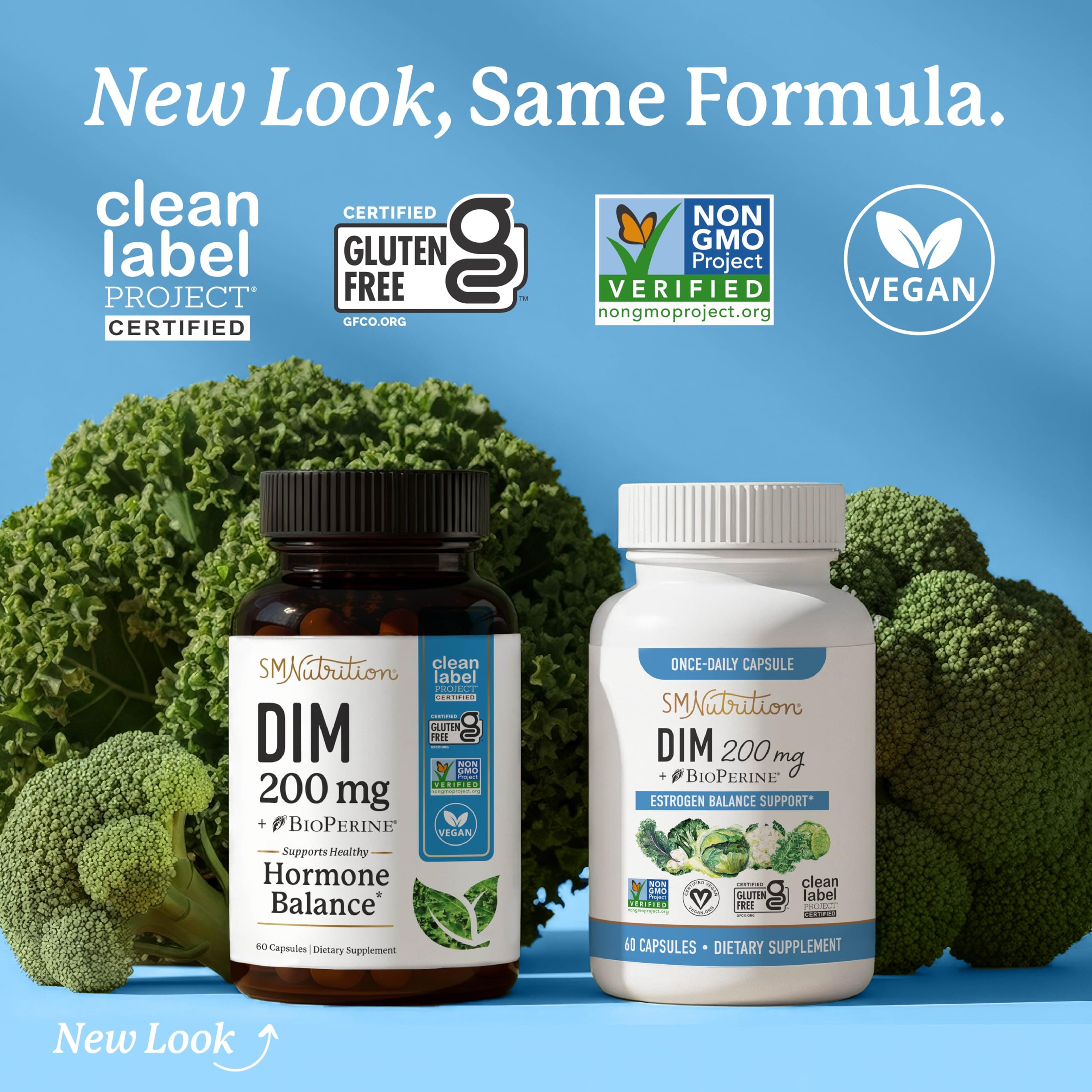 DIM Supplement 200 mg | Estrogen Balance for Women & Men | Hormonal Acne, Hormone Balance, Menopause & Antioxidant Support | Clean Label Project Certified