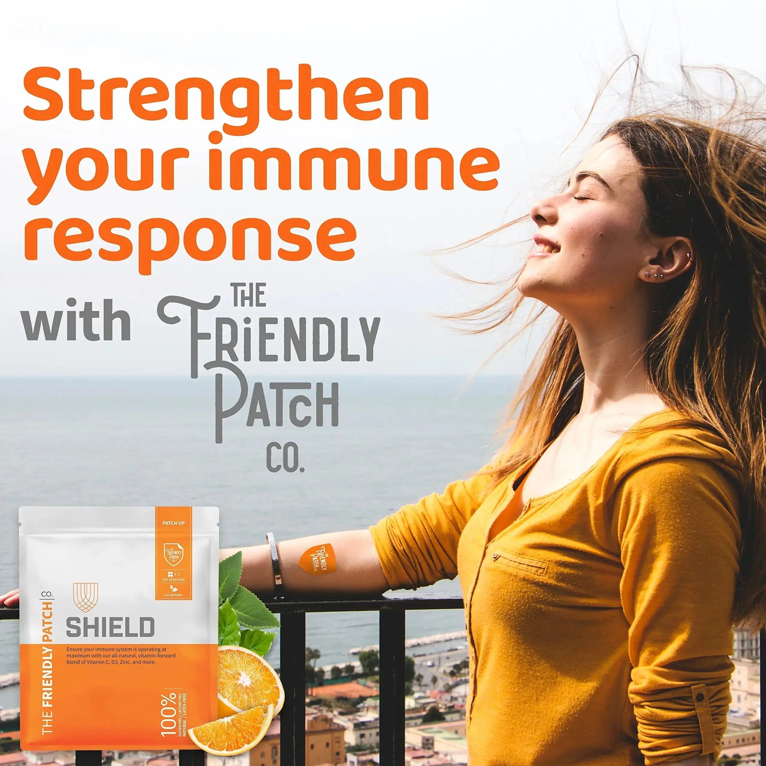 The Friendly Patch Shield Immunity Support Patch | Wearable Immune Boosters for Adults with Vitamin D3, C and Zinc The Friendly Patch CO. Au supplements