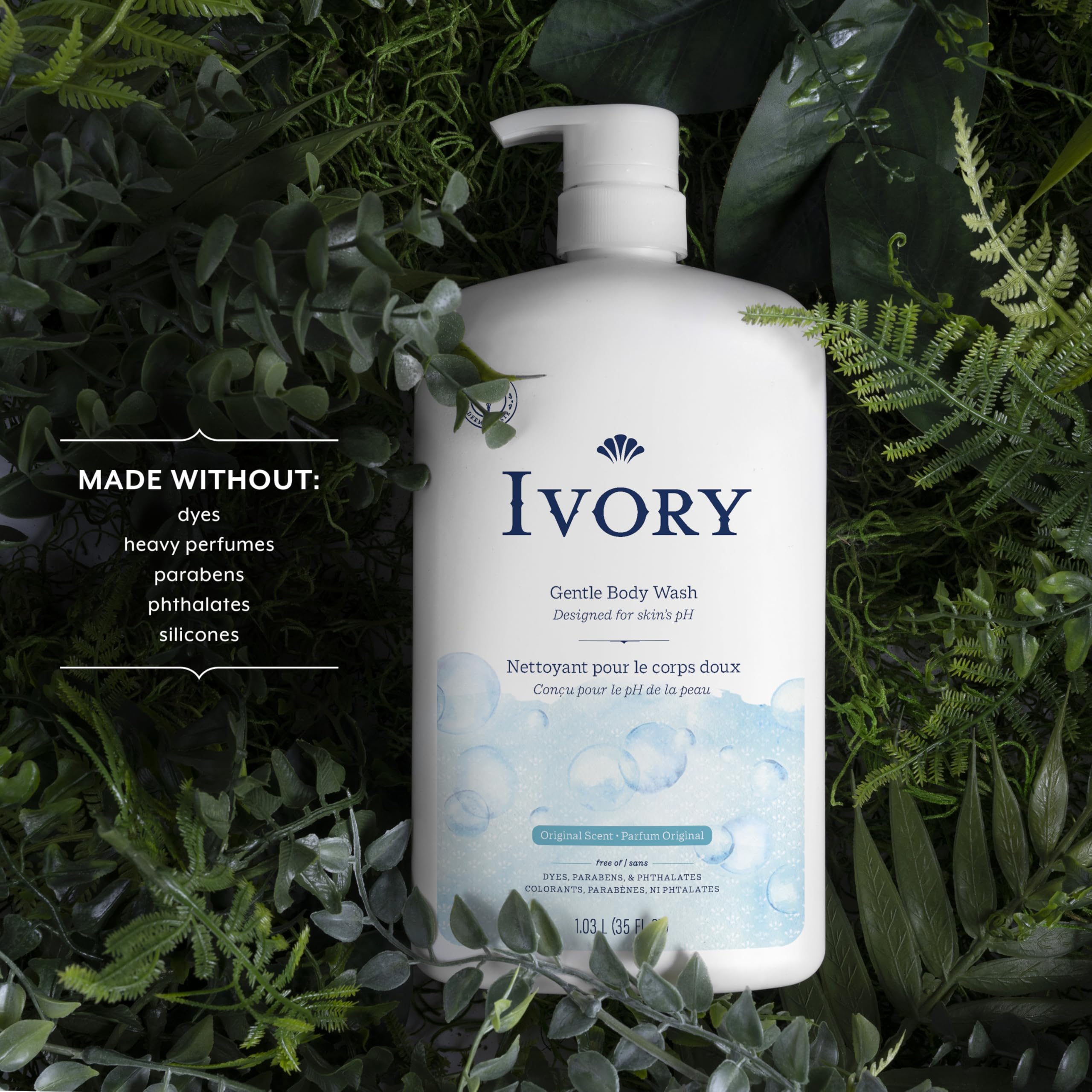Ivory Body Wash, Designed for the Whole Family, Gentle Formula, Free of Dyes Heavy Perfumes Parabens Phthalates & Silicones
