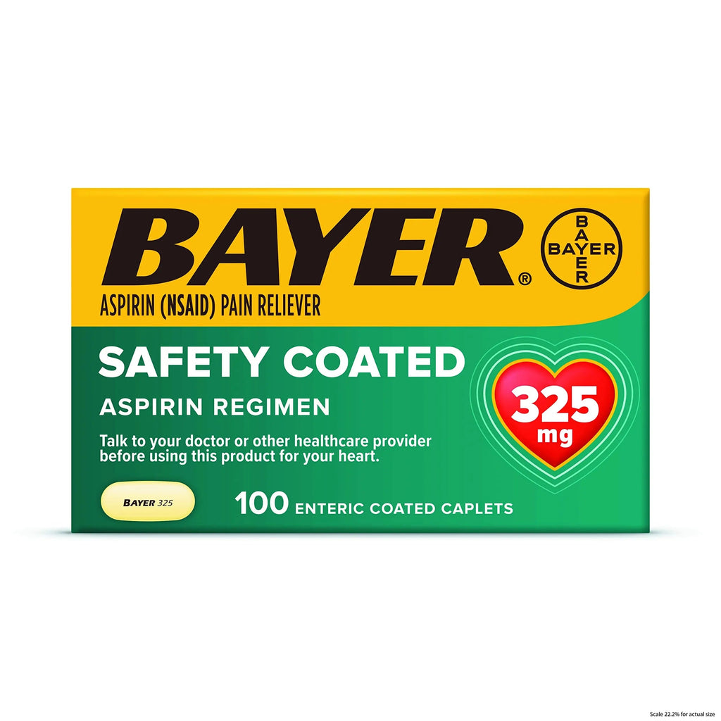 Bayer Aspirin Safety Coated 325 mg Caplets 100 Caplets, Pack of 2 Bayer Au supplements