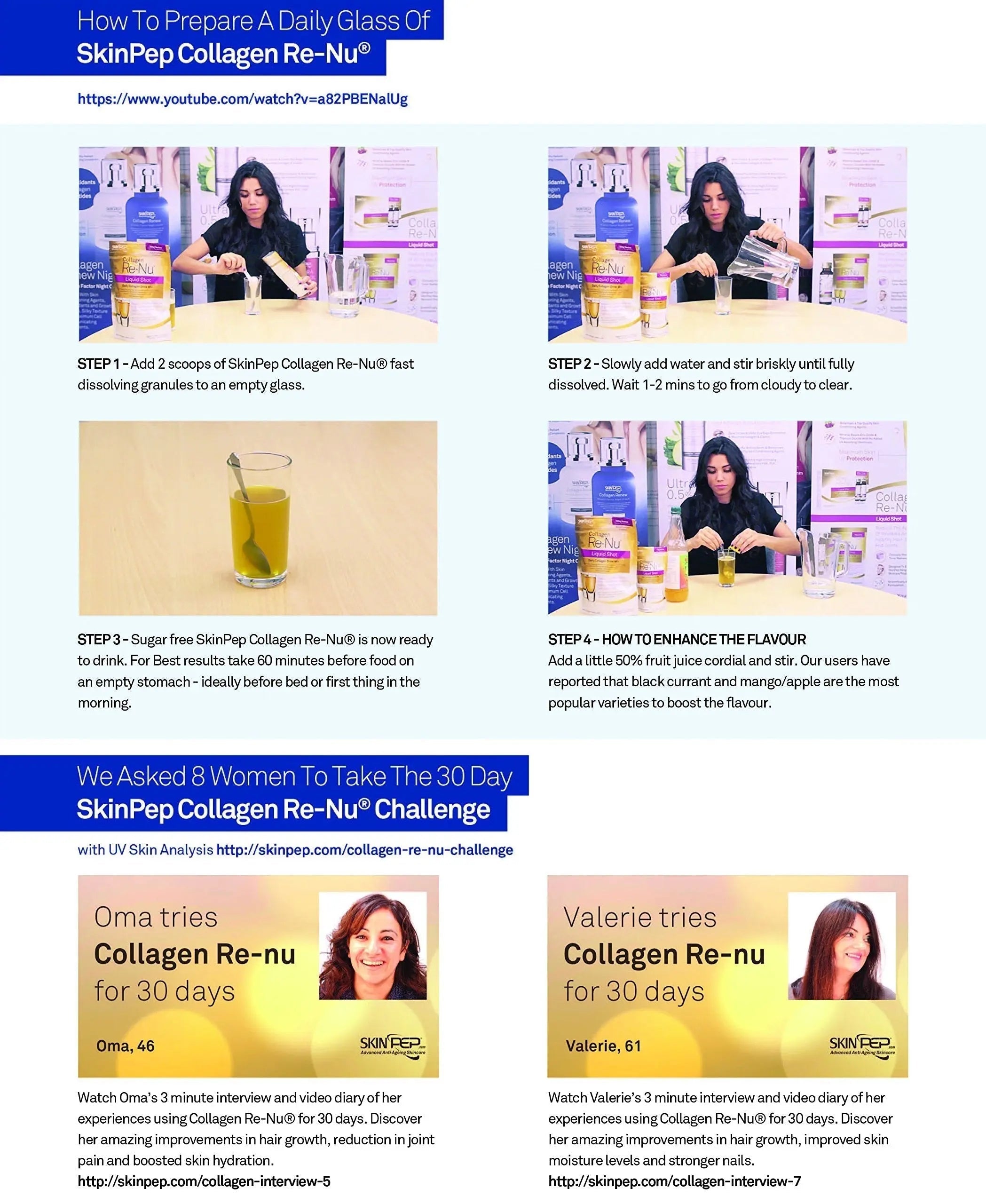 Premium Hydrolysed Marine Collagen Peptide Powder + VIT C, B Complex Hyaluronic Acid, & Stevia. Delicious Taste/No Fishy Smell - SkinPep® Collagen Re-Nu 300g - 30 Days Supply SkinPep Au supplements