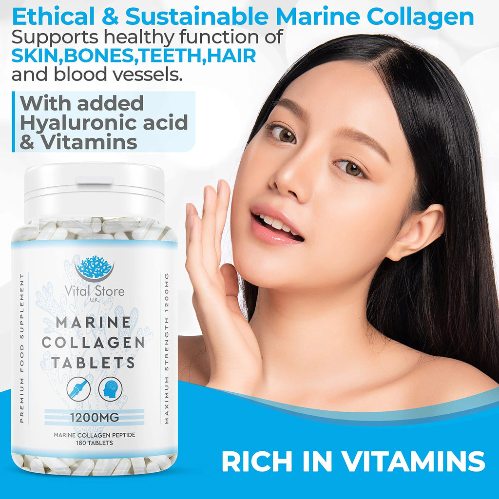 Marine Collagen Peptide Tablets 1200MG - 6 Month Supply - 180 High Strength Collagen Tablets My Store Au supplements
