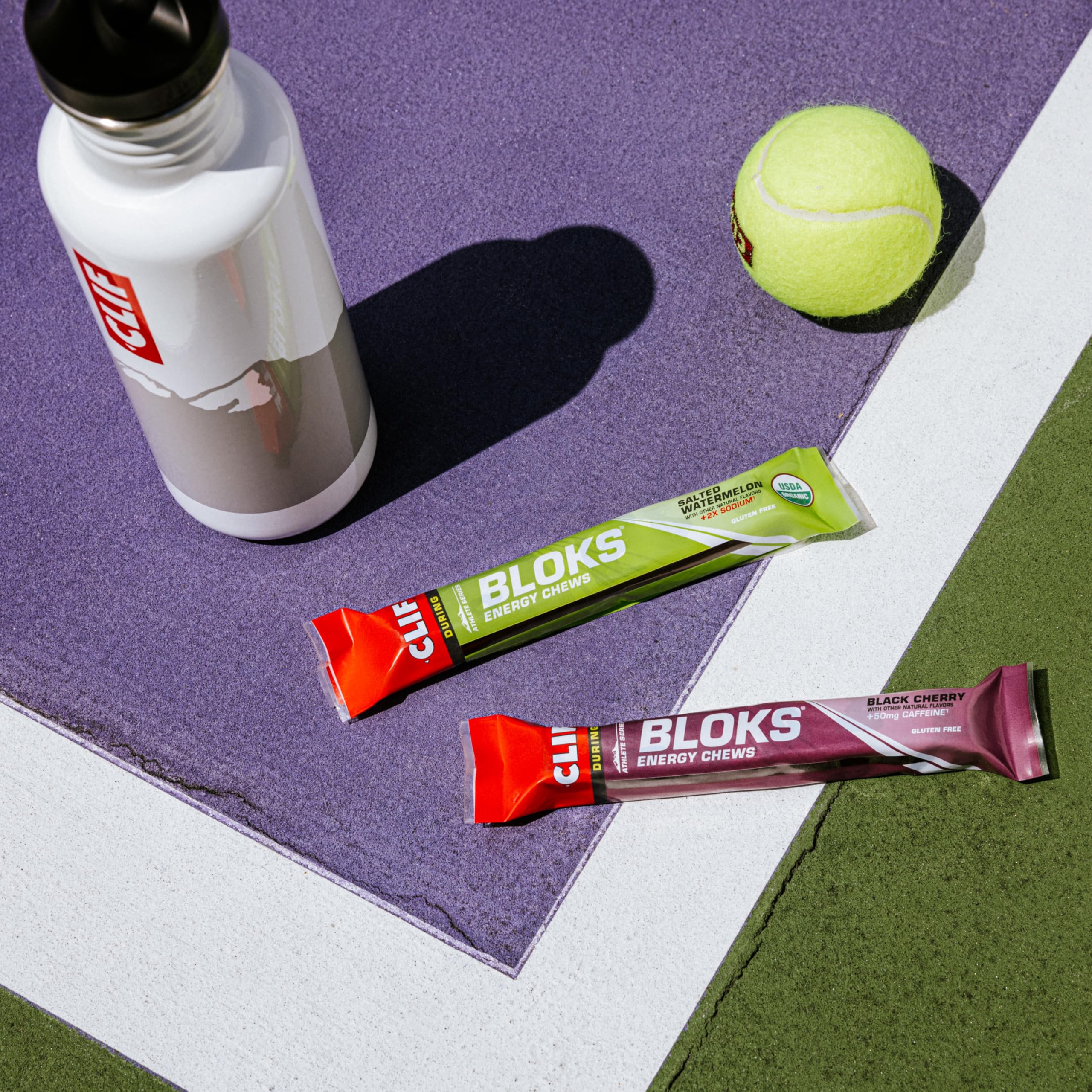 CLIF BLOKS - Mountain Berry Flavor - Energy Chews - Non-GMO - Plant Based - Fast Fuel for Cycling and Running - Quick Carbohydrates and Electrolytes - 2.12 oz. (18 Count)