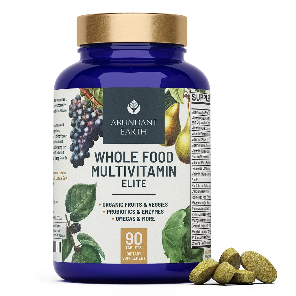 Abundant Earth Whole Food Multivitamin for Women, Daily Multi Vitamins Supplements for Men/Mens Multivitamins + B Complex, Probiotic Multi Enzyme Abundant Earth Au supplements