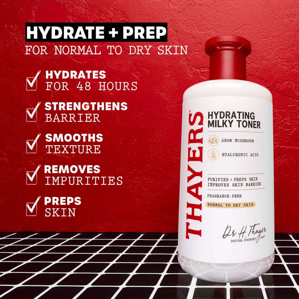 THAYERS Milky Face Toner Skin Care with Snow Mushroom Tremella and Hyaluronic Acid