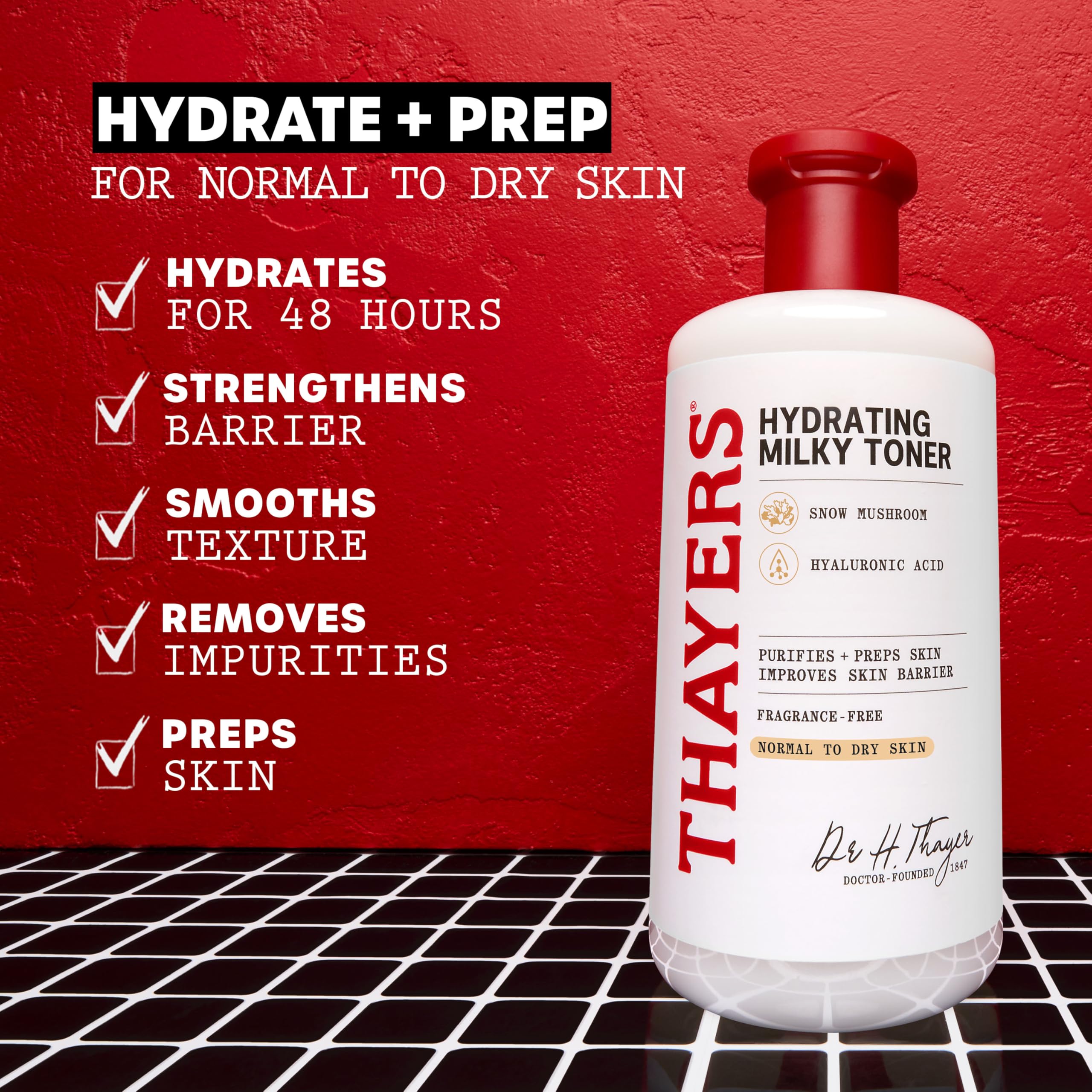 THAYERS Milky Face Toner Skin Care with Snow Mushroom Tremella and Hyaluronic Acid