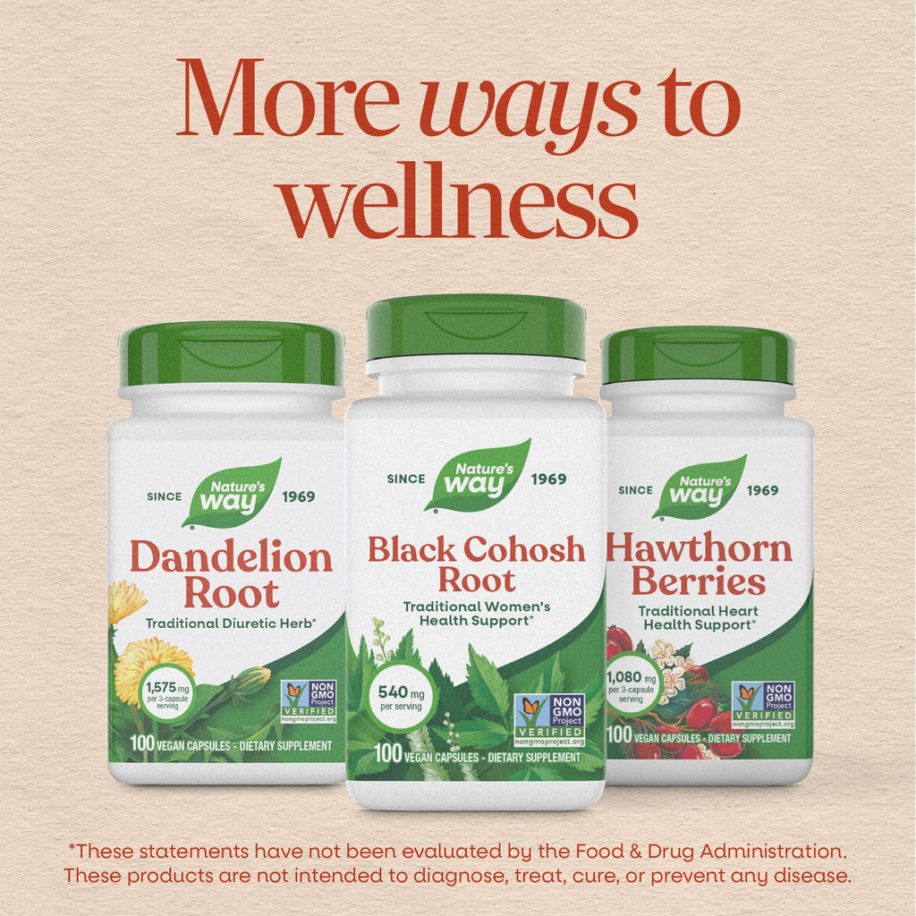 Nature’s Way Herbs Black Cohosh Root Capsules, Traditional Women’s Herbal Supplement*, Cimicifuga Racemosa Root,