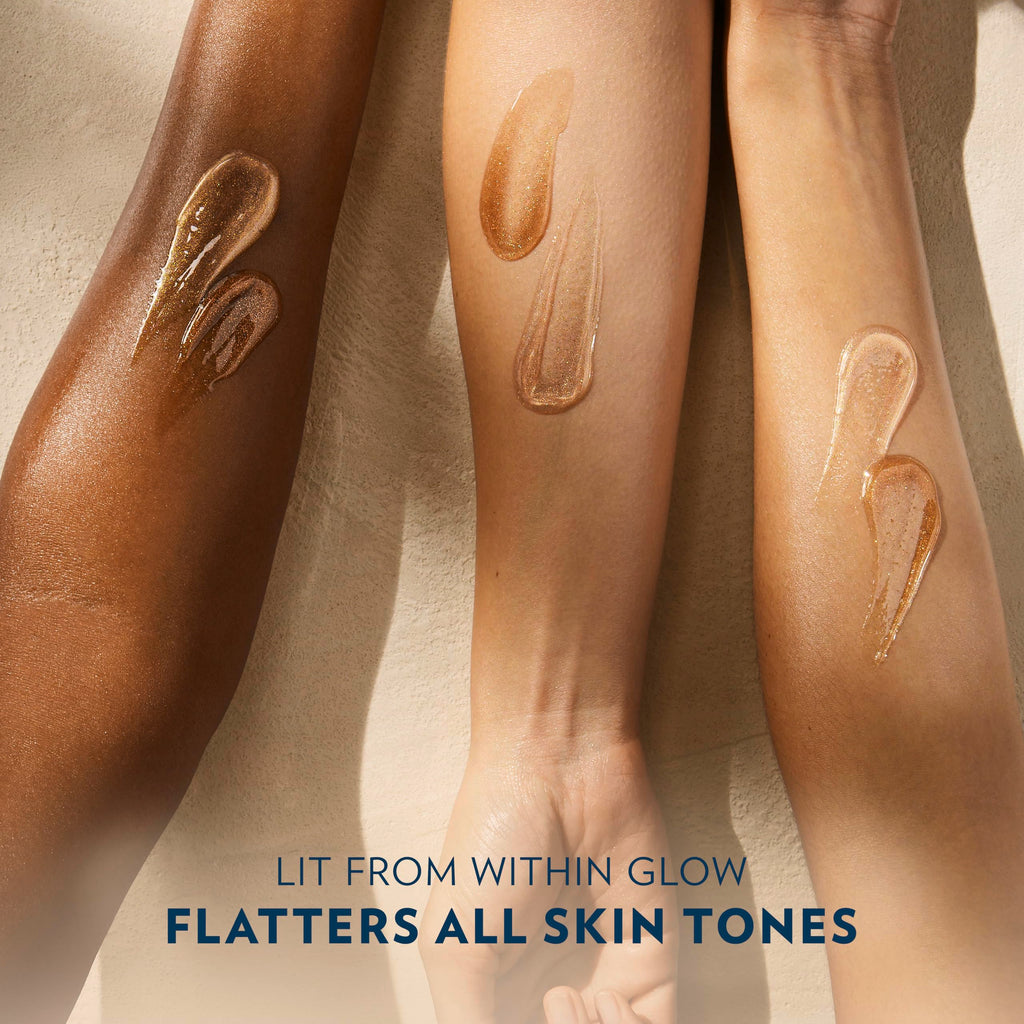 Vaseline Glazed and Glisten Sunlit Glow Body Gel Oil Vanilla Cocoa Shimmering with Ultra-Hydrating Lipids