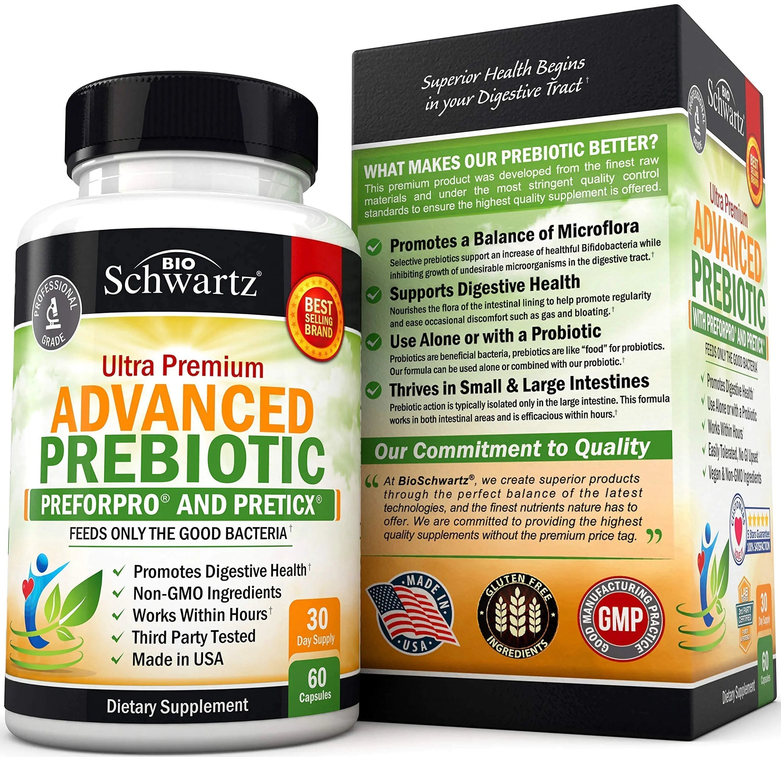 Prebiotics for Advanced Gut Health - Immune System Support & Dietary Fiber BioSchwartz Au supplements