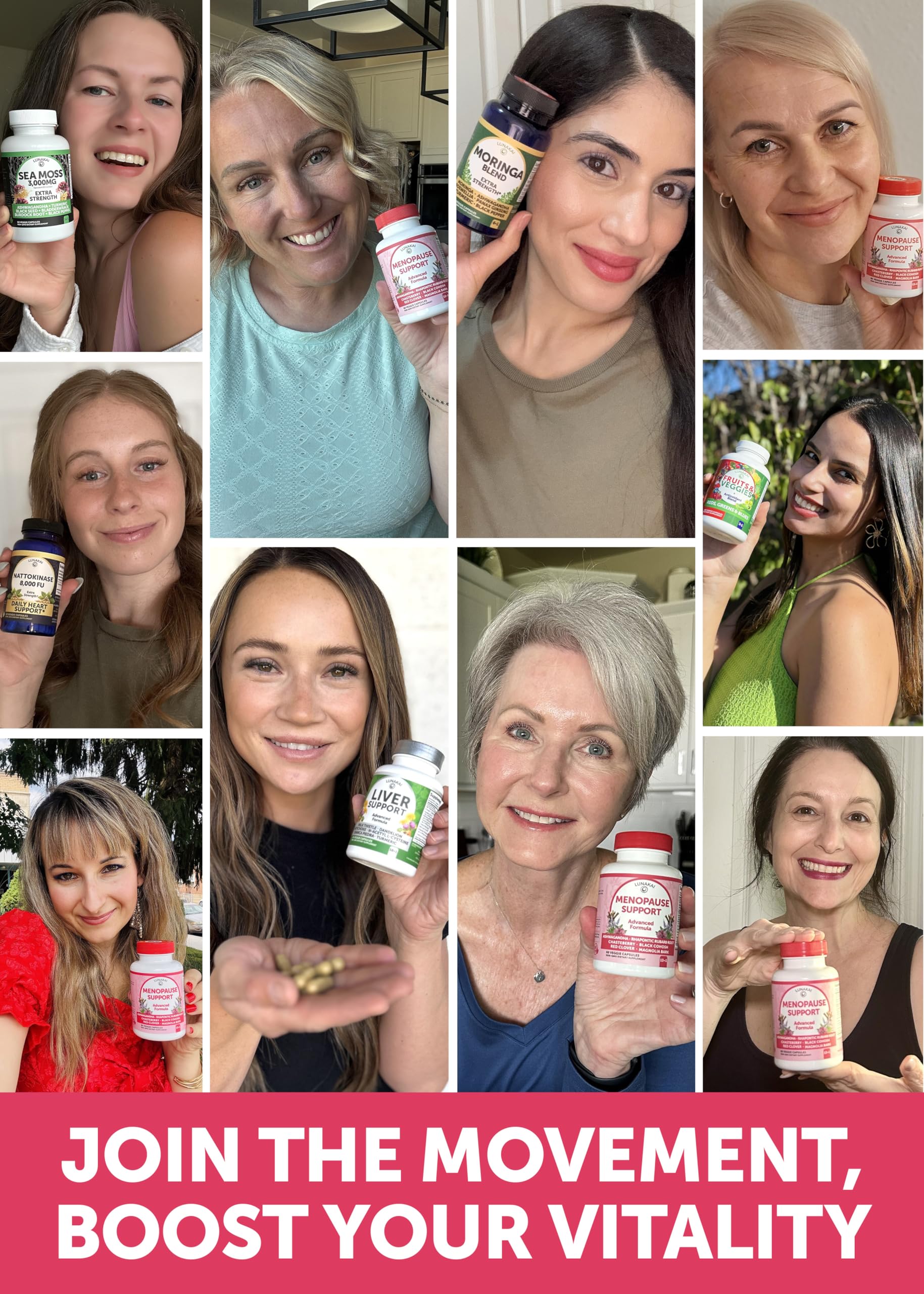 Lunakai USA Made Natural Menopause Supplements for Women – 13-in-1 Menopause Relief for Hot Flashes, Night Sweats, Sleep & Mood Support, 60ct Lunakai Au supplements