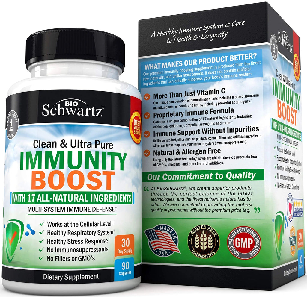 Immune Support Supplement with Vitamin C 1000mg Zinc Elderberry Extract Ginger BioSchwartz Au supplements