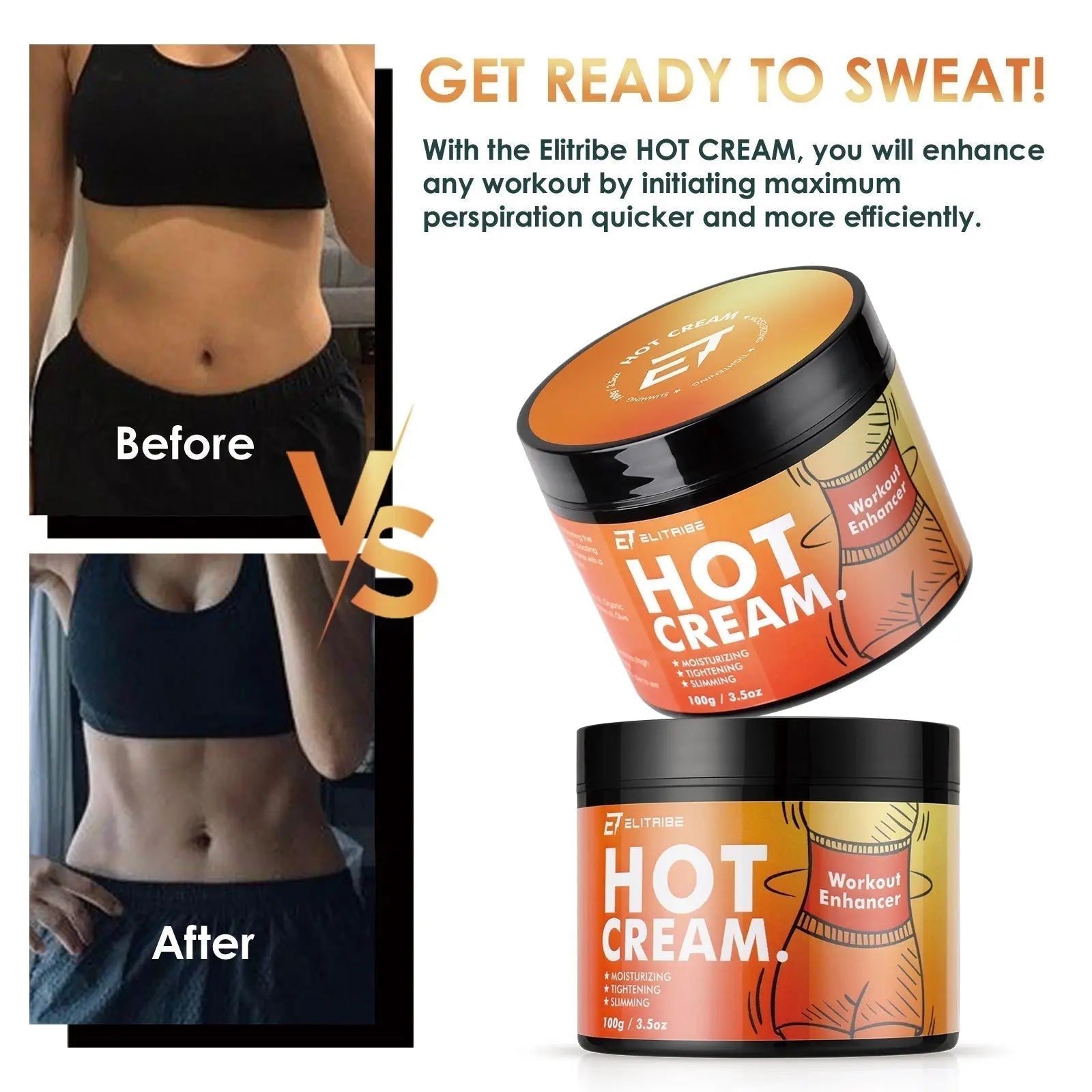Elitribe Hot Cream Sweat Workout Enhancer Gel - Fat Burning, Cellulite & Firming Body Elitribe Au supplements
