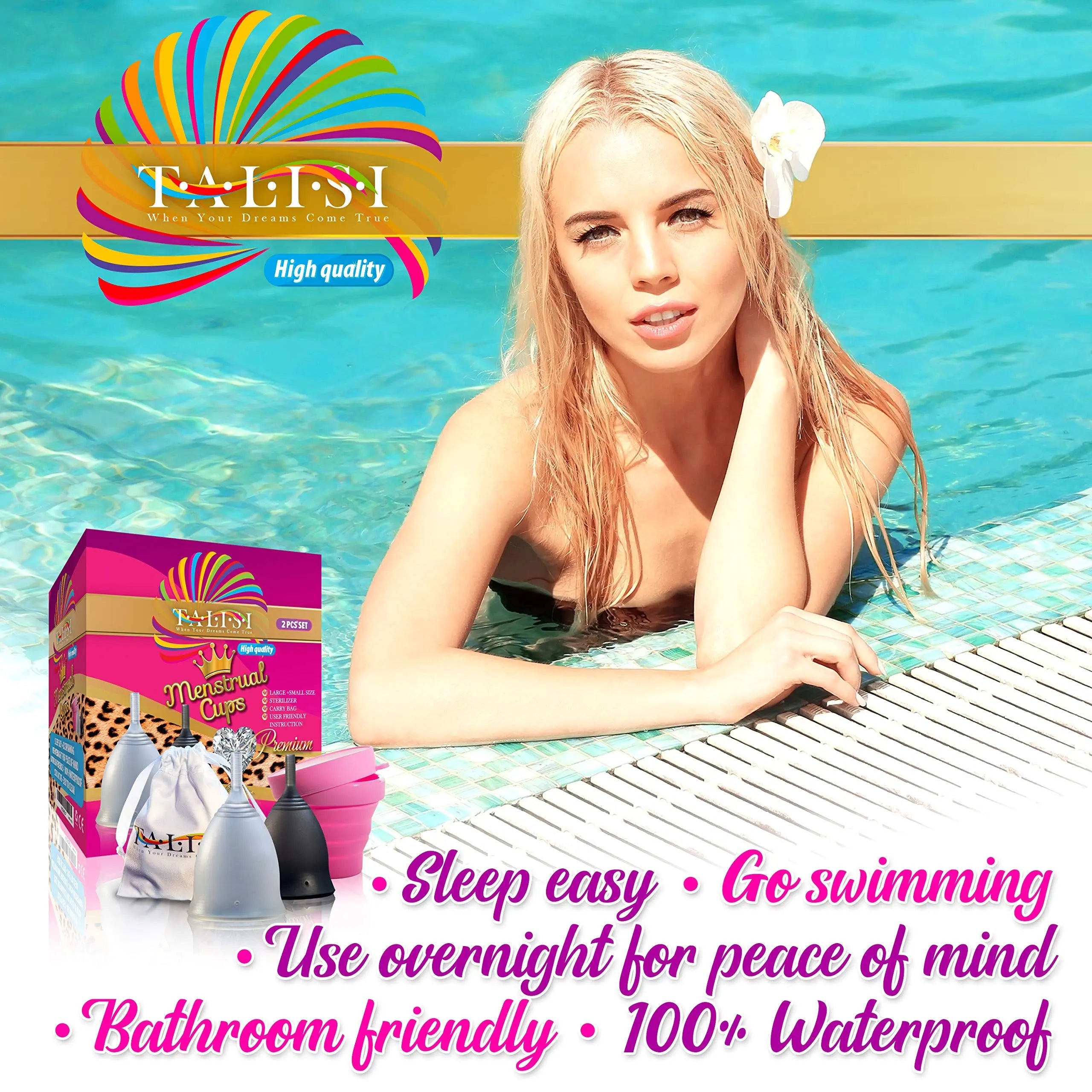 Talisi Soft Menstrual Cups Set of 2 - Reusable Period Cup for Women with Collapsible Case Holder Sterilizer TALISI WHEN YOUR DREAMS COME TRUE Au supplements