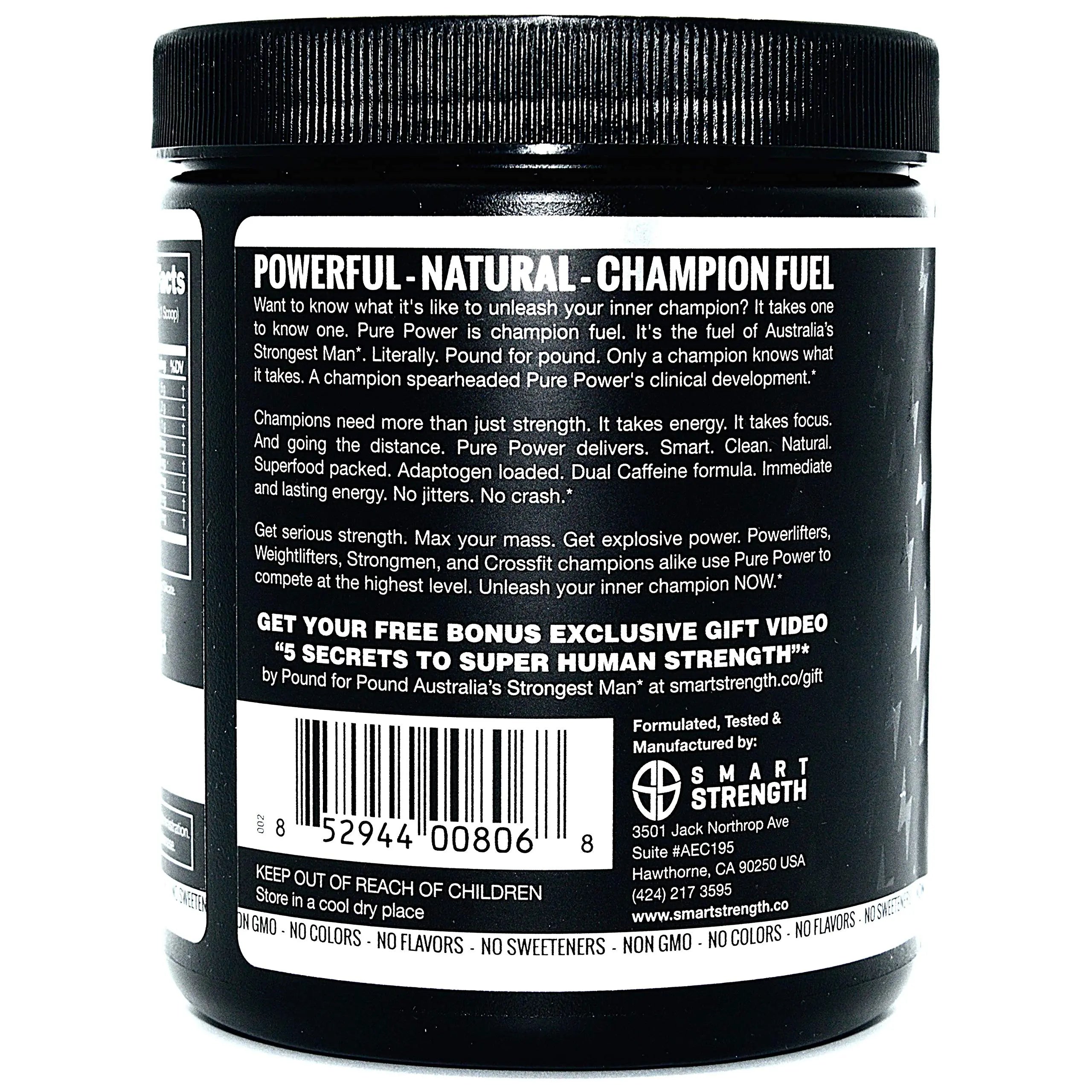 Pre Workout, Best All Natural PreWorkout Supplement. Pure Power, Healthy Pump, Clean SMART STRENGTH Au supplements
