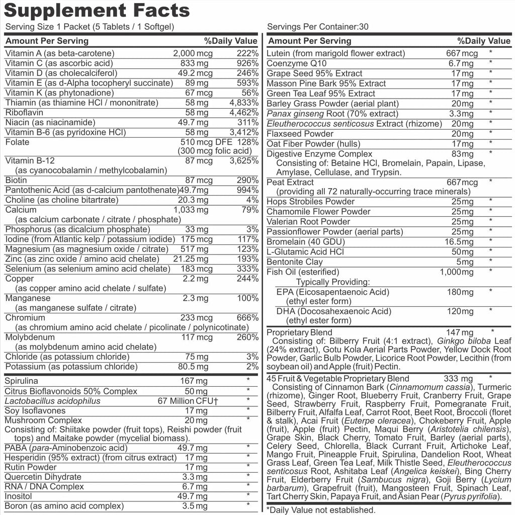 Healthy 'N Fit NUTRI Pack - 30 Day Pkt -One Pack Daily, Multivitamin All-in-One Packets Healthy 'N Fit Au supplements