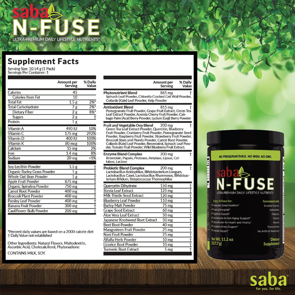 Saba N-Fuse-Whole Food Daily Nutrition,-Phytonutrients, Pre and Probiotics, Enzymes Saba Au supplements