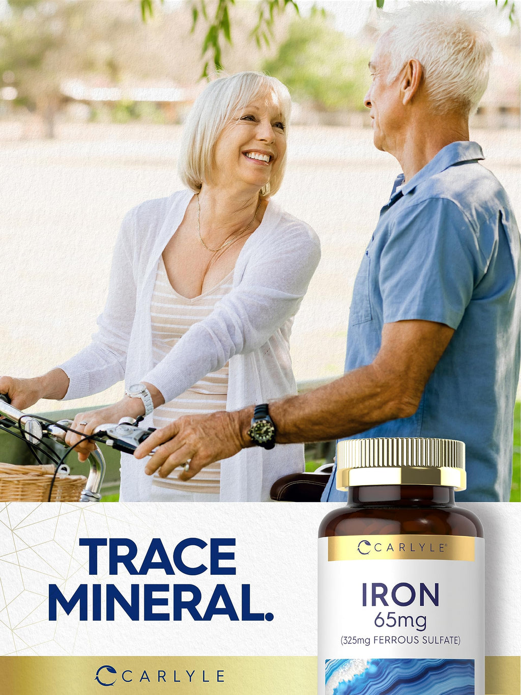 Carlyle Iron Ferrous Sulfate 325mg, 65 mg | 400 Tablets | Non-GMO, Gluten Free, and Vegetarian Supplement | High Potency