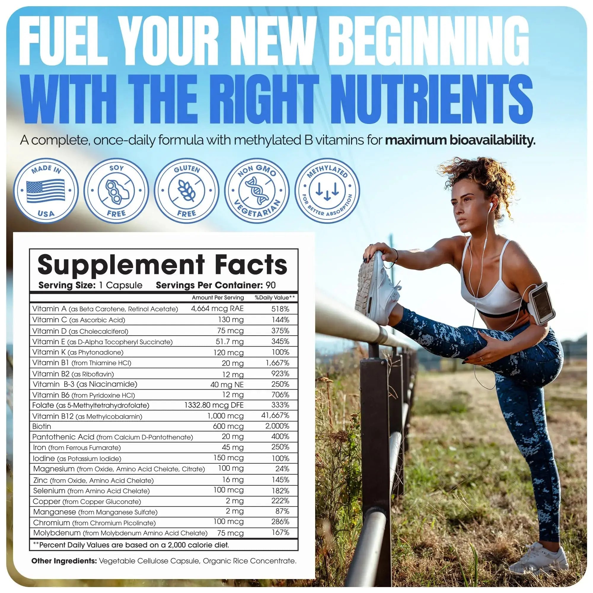 Shiny Leaf Methylated Bariatric Multivitamin with Iron 45mg – Once Daily Capsule, Made in USA, ASMBS Compliant Bariatric Vitamins Shiny Leaf Au supplements