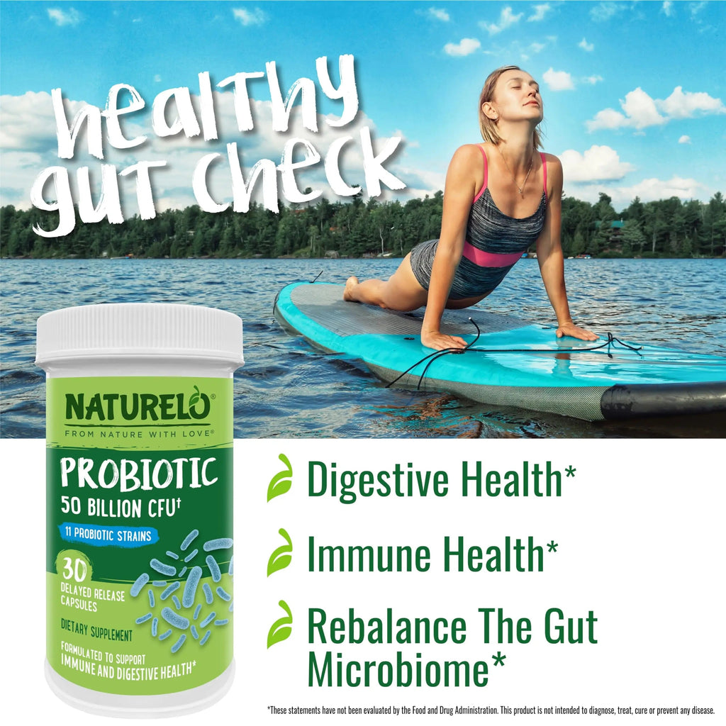 NATURELO Probiotic Supplement - 50 Billion CFU - 11 Strains - One Daily - Helps Support NATURELO Au supplements