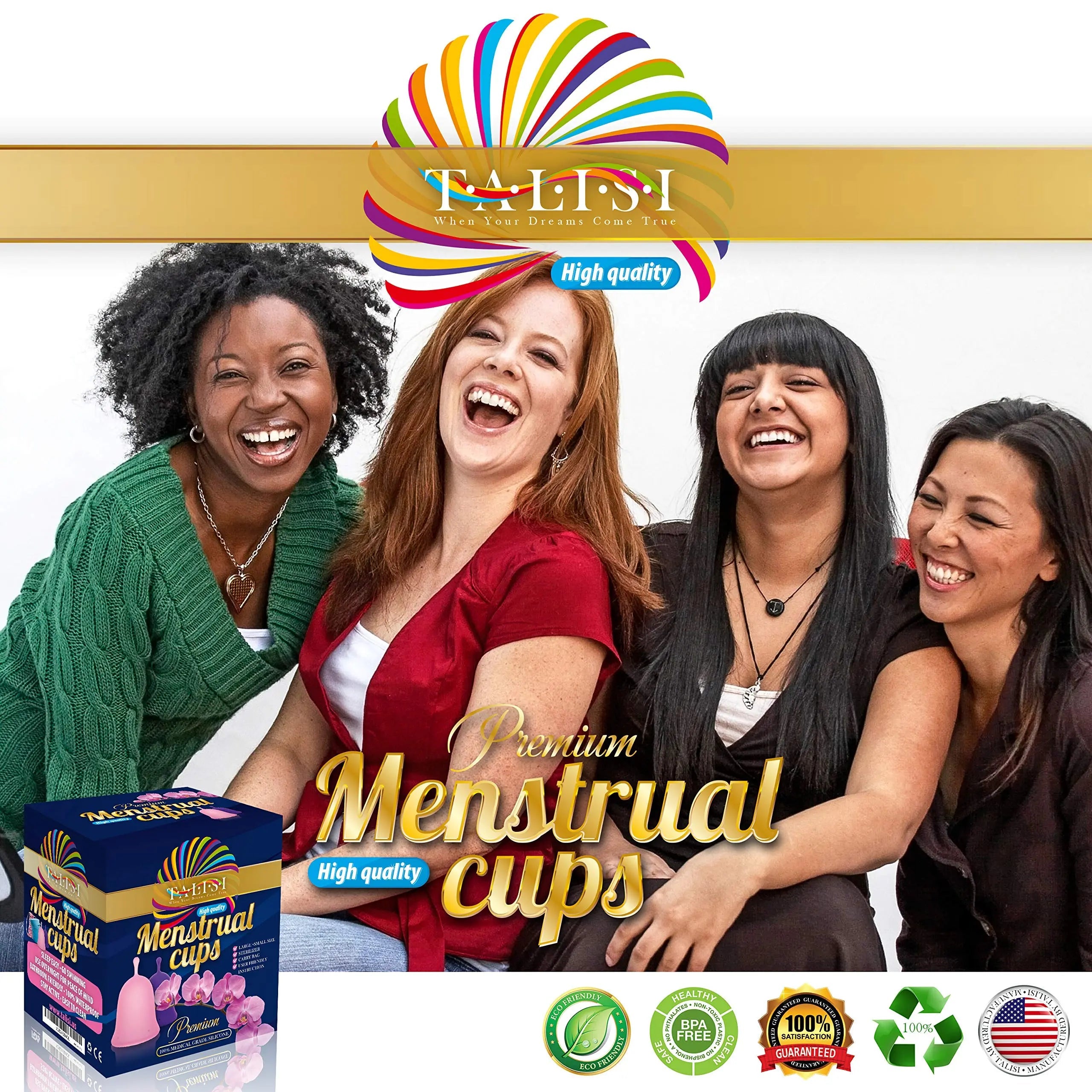 Talisi Menstrual Cups Set of 2 with Collapsible Silicone Sterilizer - Soft & Flexible Sensitive Feminine TALISI WHEN YOUR DREAMS COME TRUE Au supplements