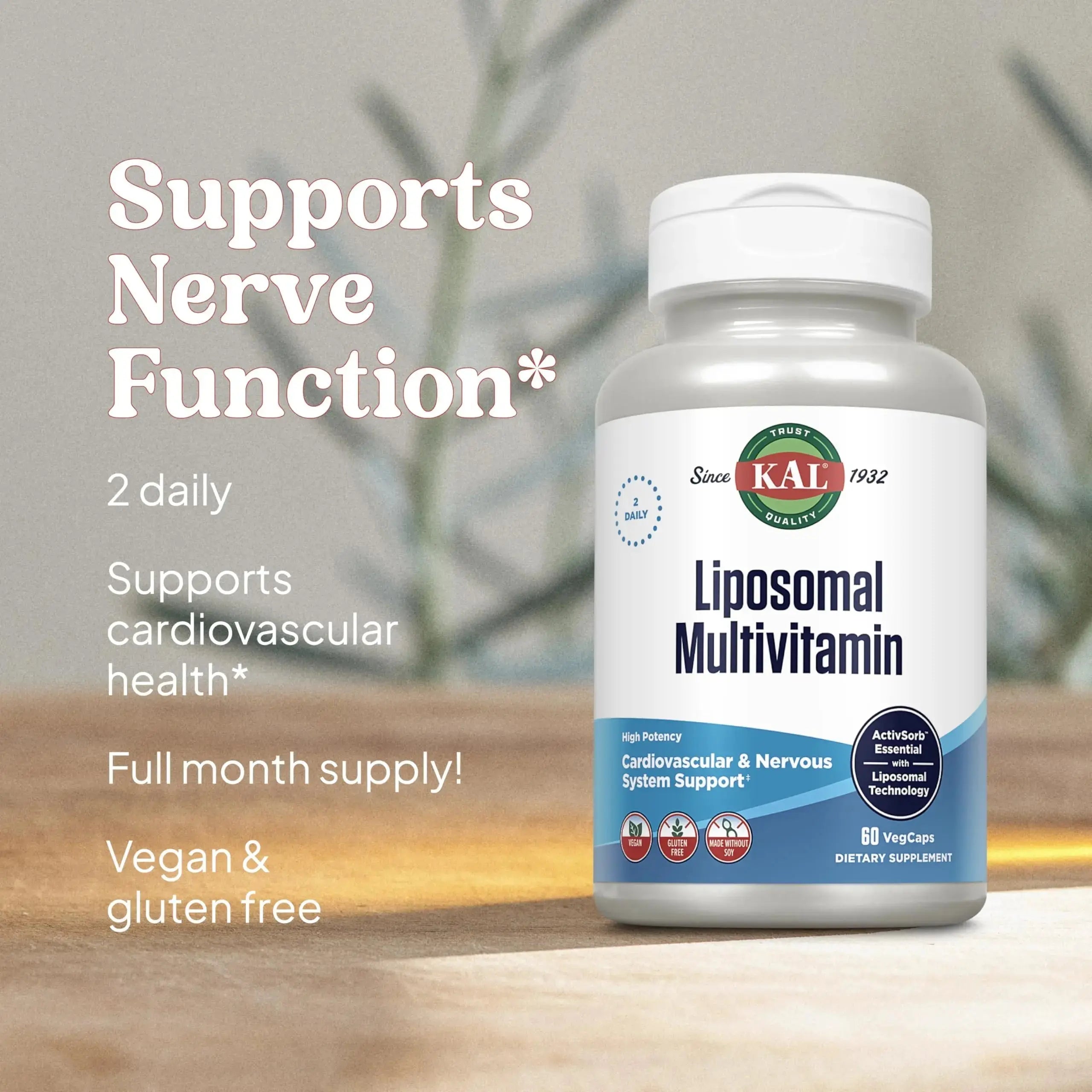 KAL Liposomal Multivitamin - High Potency Liposomal Vitamin C, D-3, and More - Men and Women Multivitamin KAL Au supplements